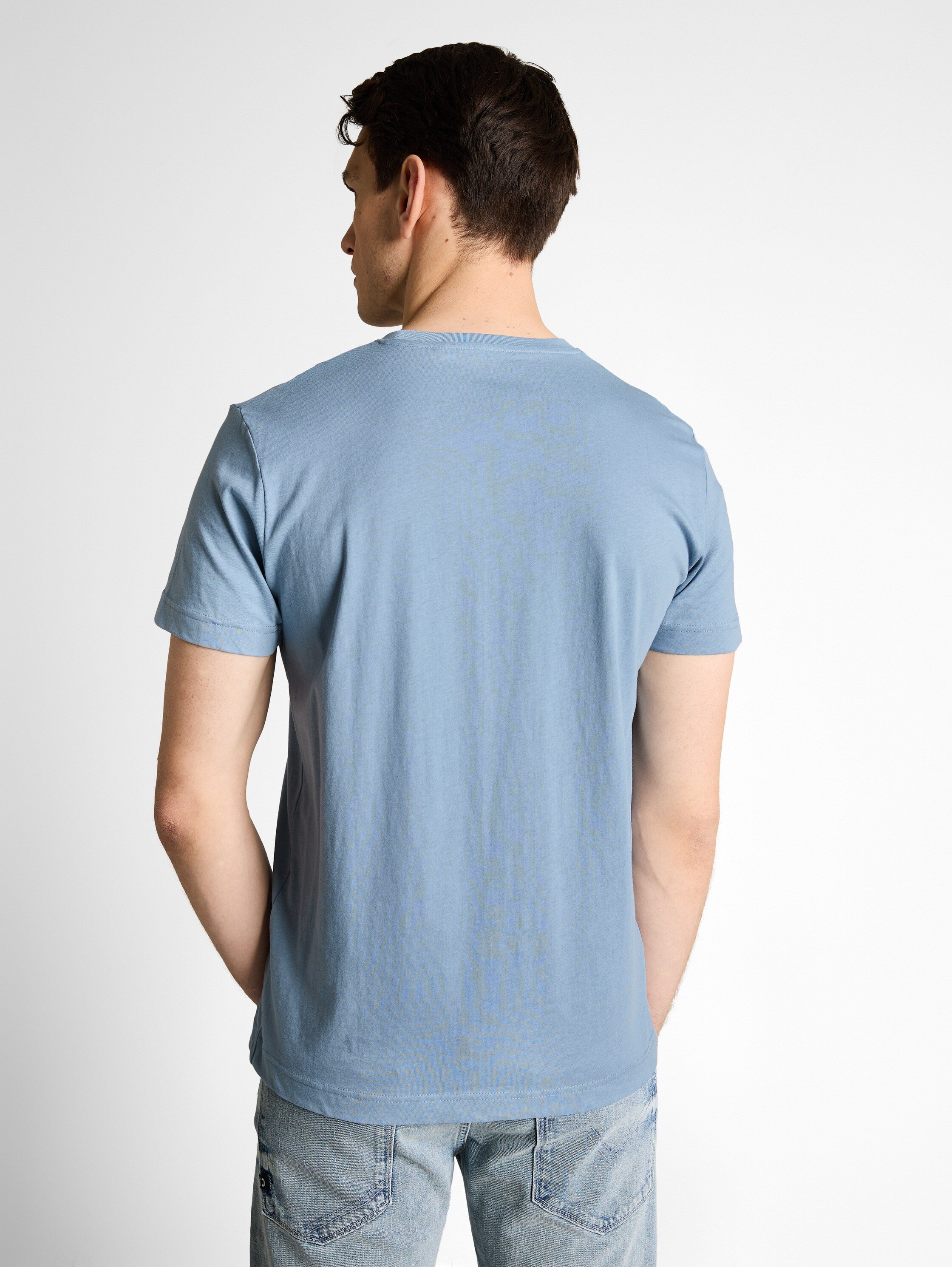 Tom Tailor Blue Short Sleeved Round Neck Plain T-Shirt