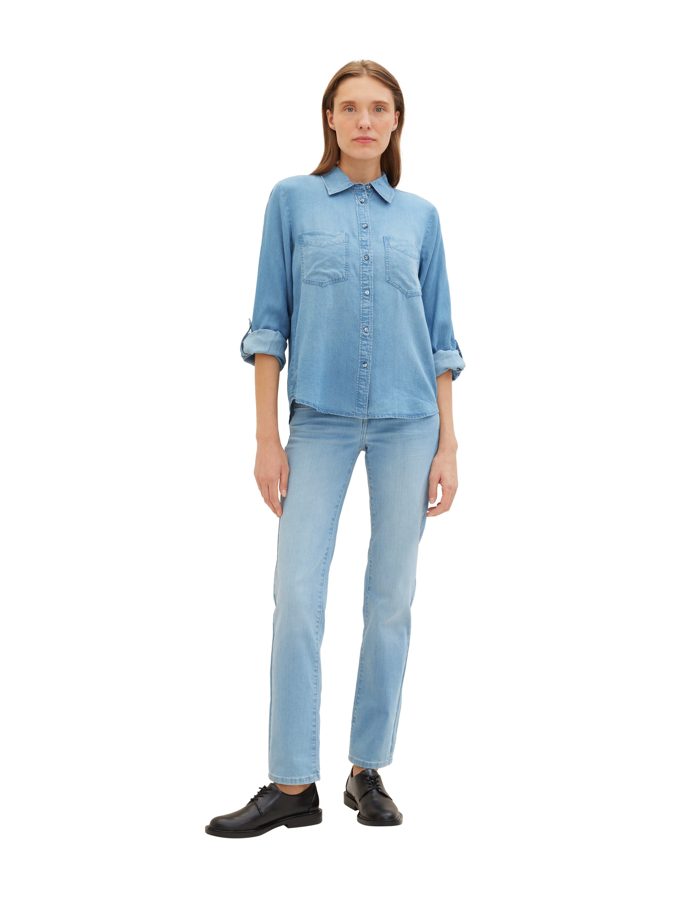 Tom Tailor Light Blue Denim Shirt With Button To Close