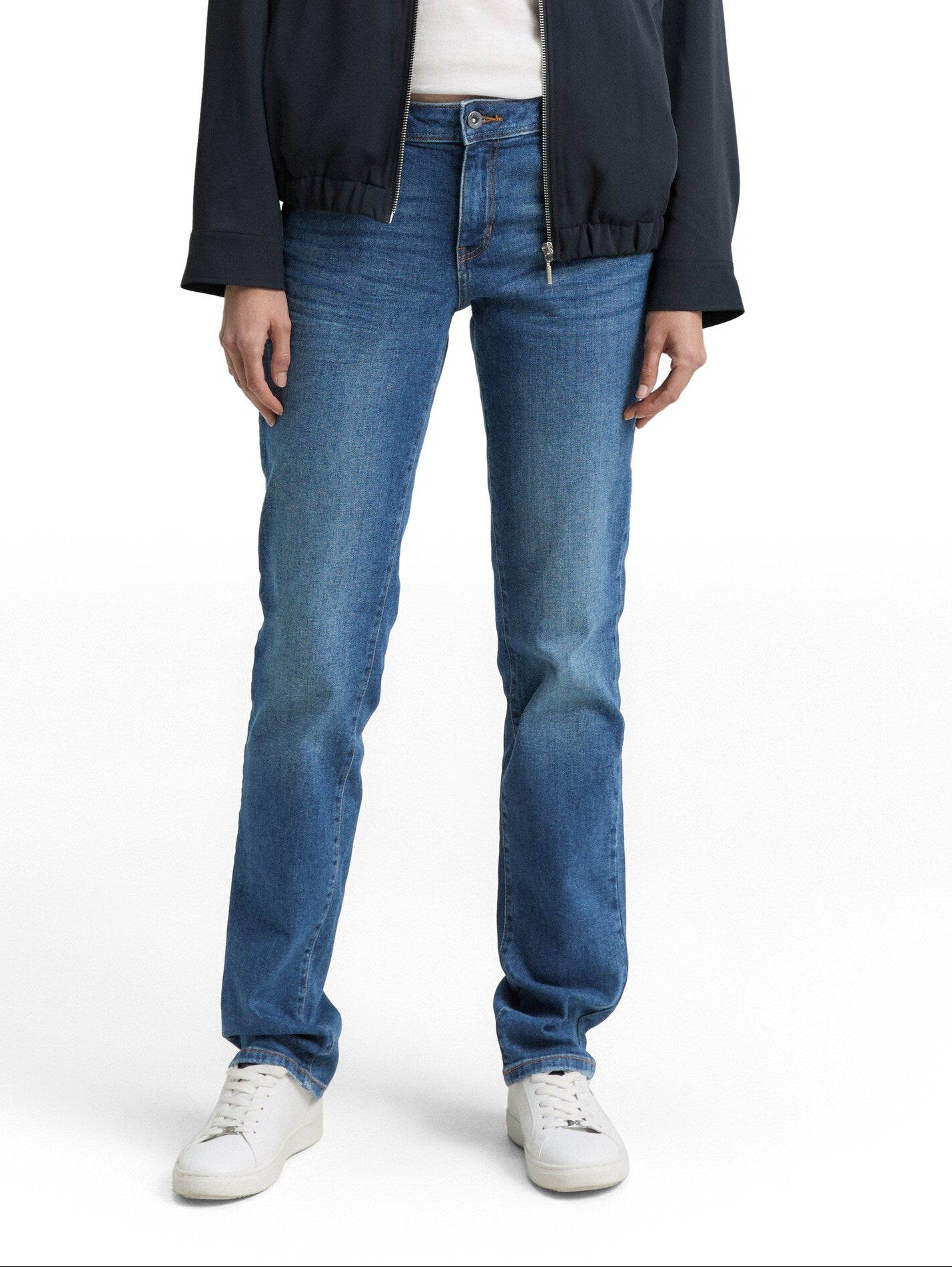 Tom Tailor Mid Stone Blue Straight Cropped Denim Jeans