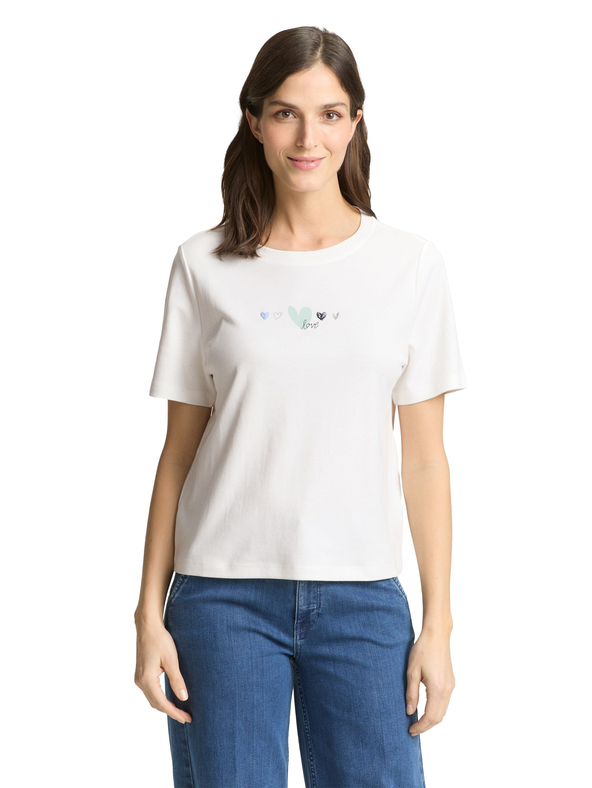 Tom Tailor White T-Shirt With Front Design