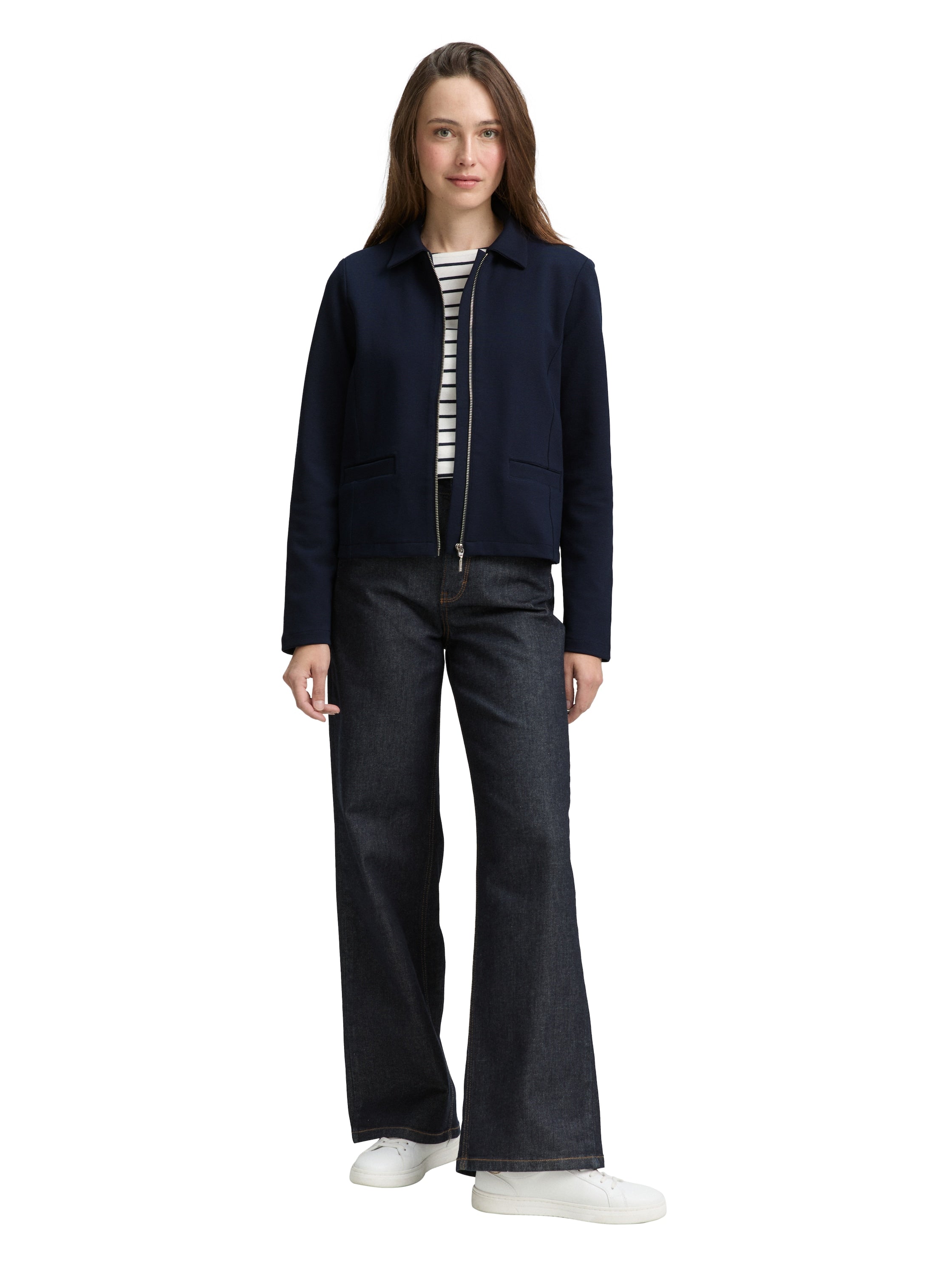 Tom Tailor Sky Captain Blue Blazer With Zipper To Close