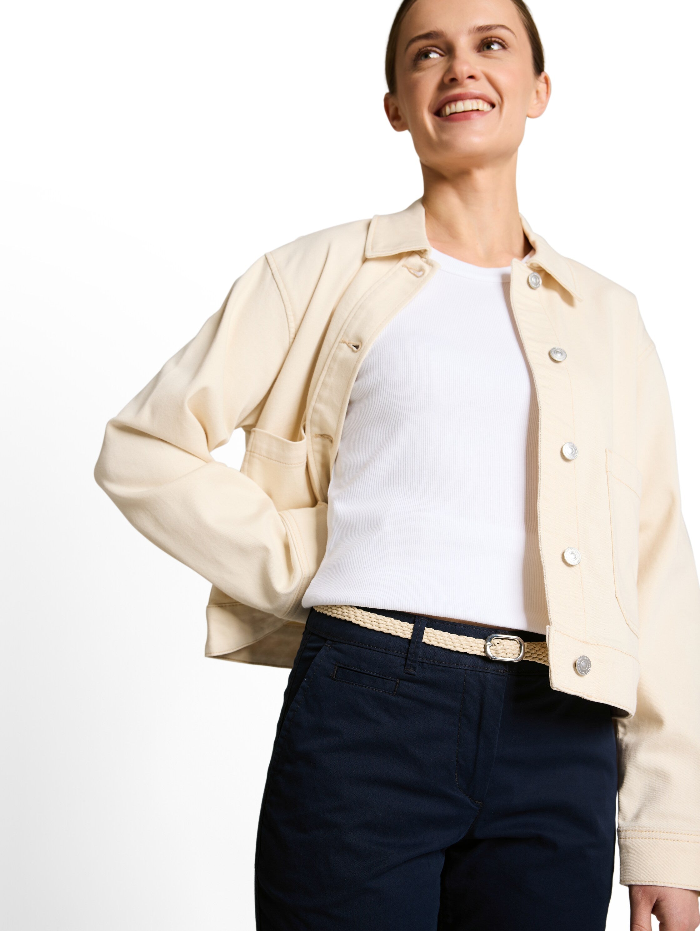 Tom Tailor Navy Slim-Fit Chinos With Belt