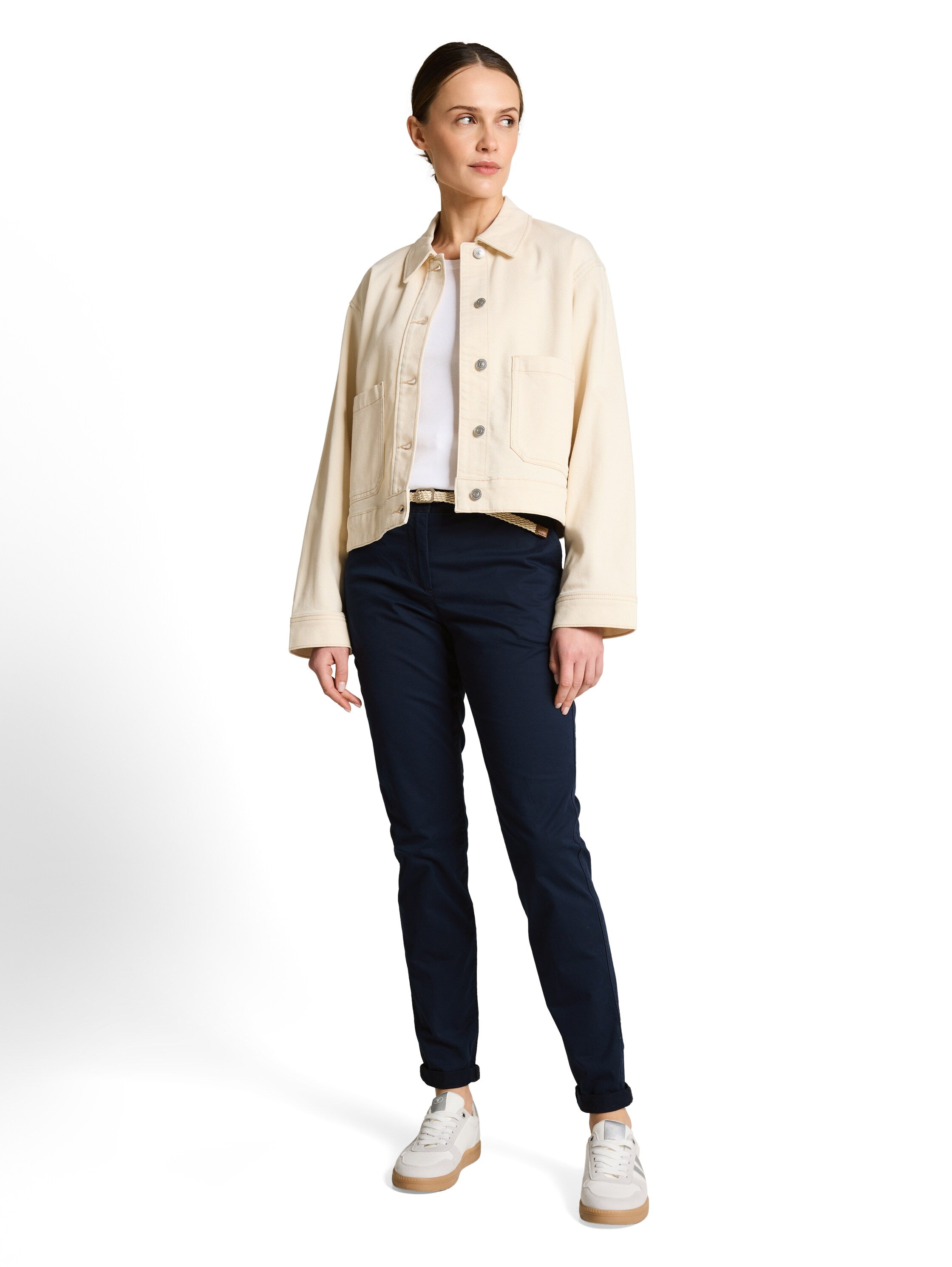 Tom Tailor Navy Slim-Fit Chinos With Belt