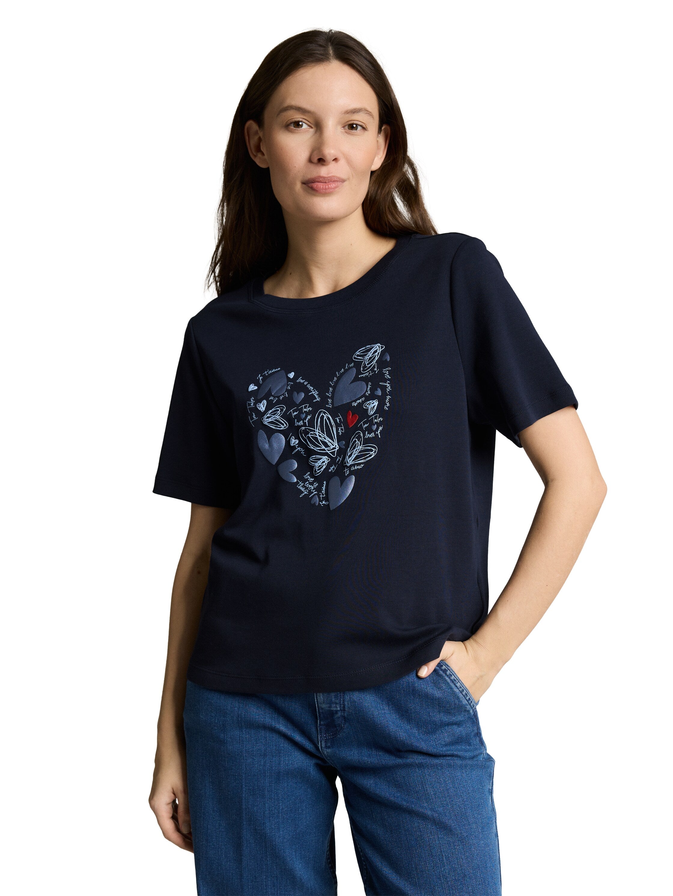 Tom Tailor Navy T-Shirt With Front Design