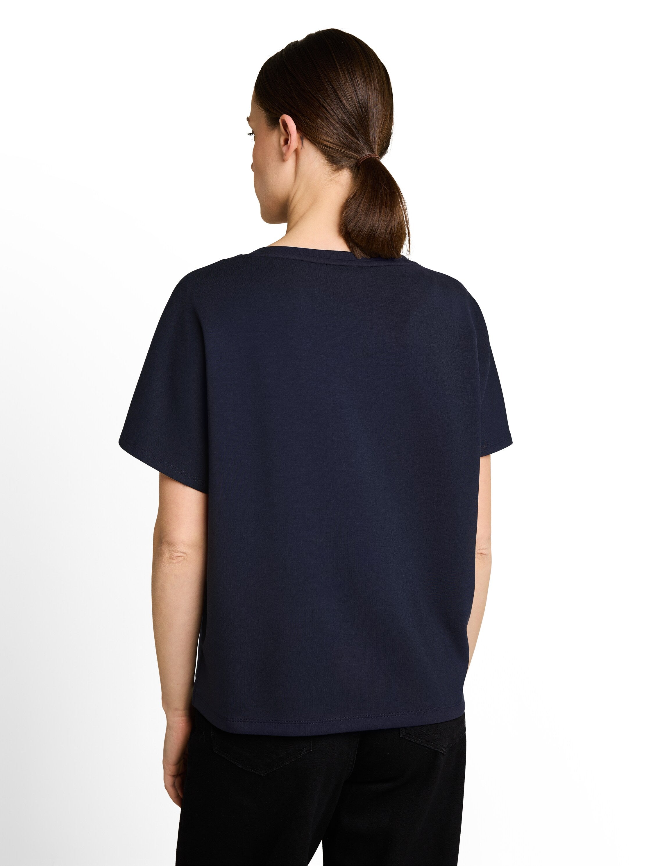 Tom Tailor Navy Loose-Fit Scuba T-shirt With Print