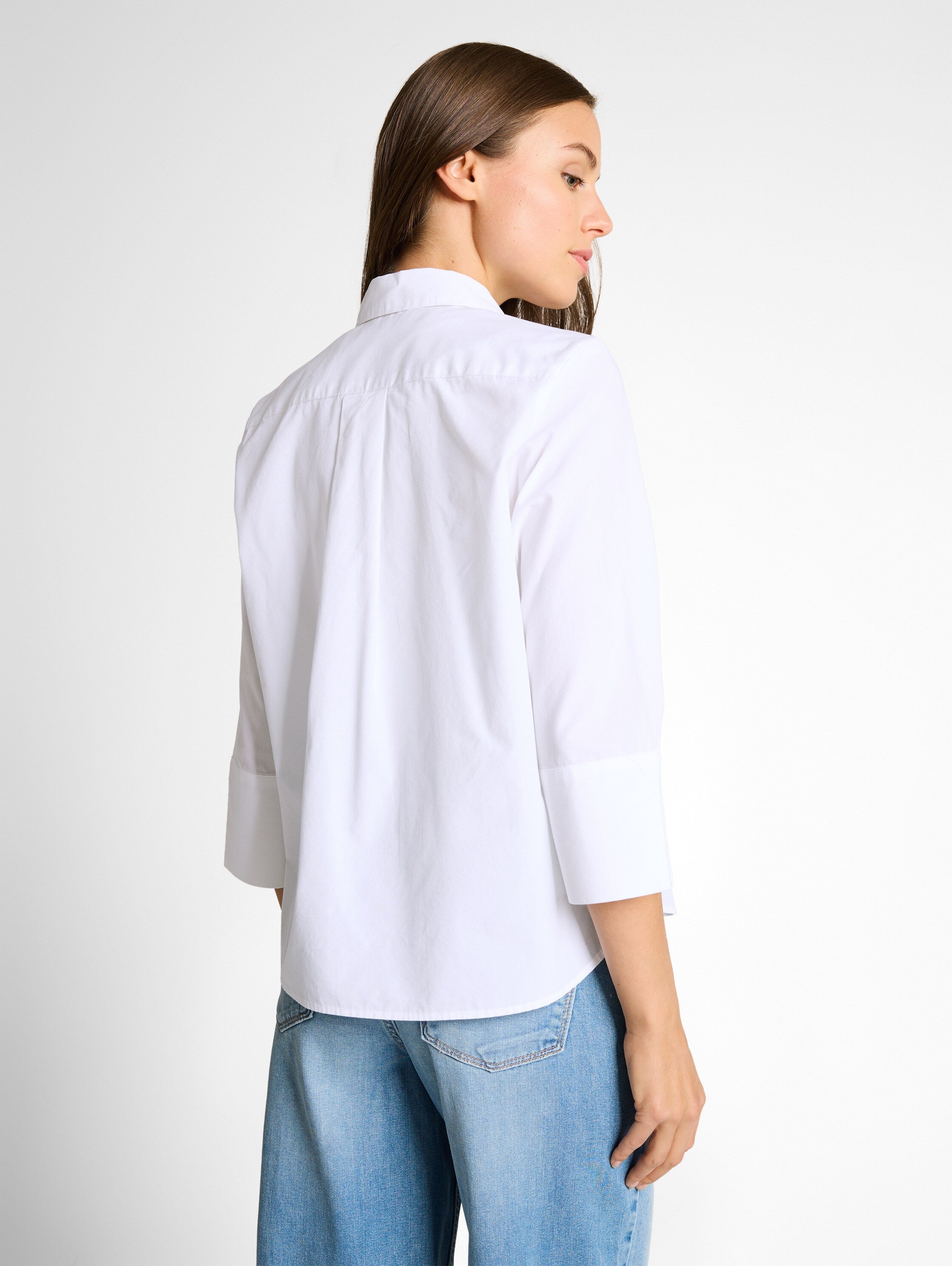 Tom Tailor White Plain Blouse With 3/4 Sleeved