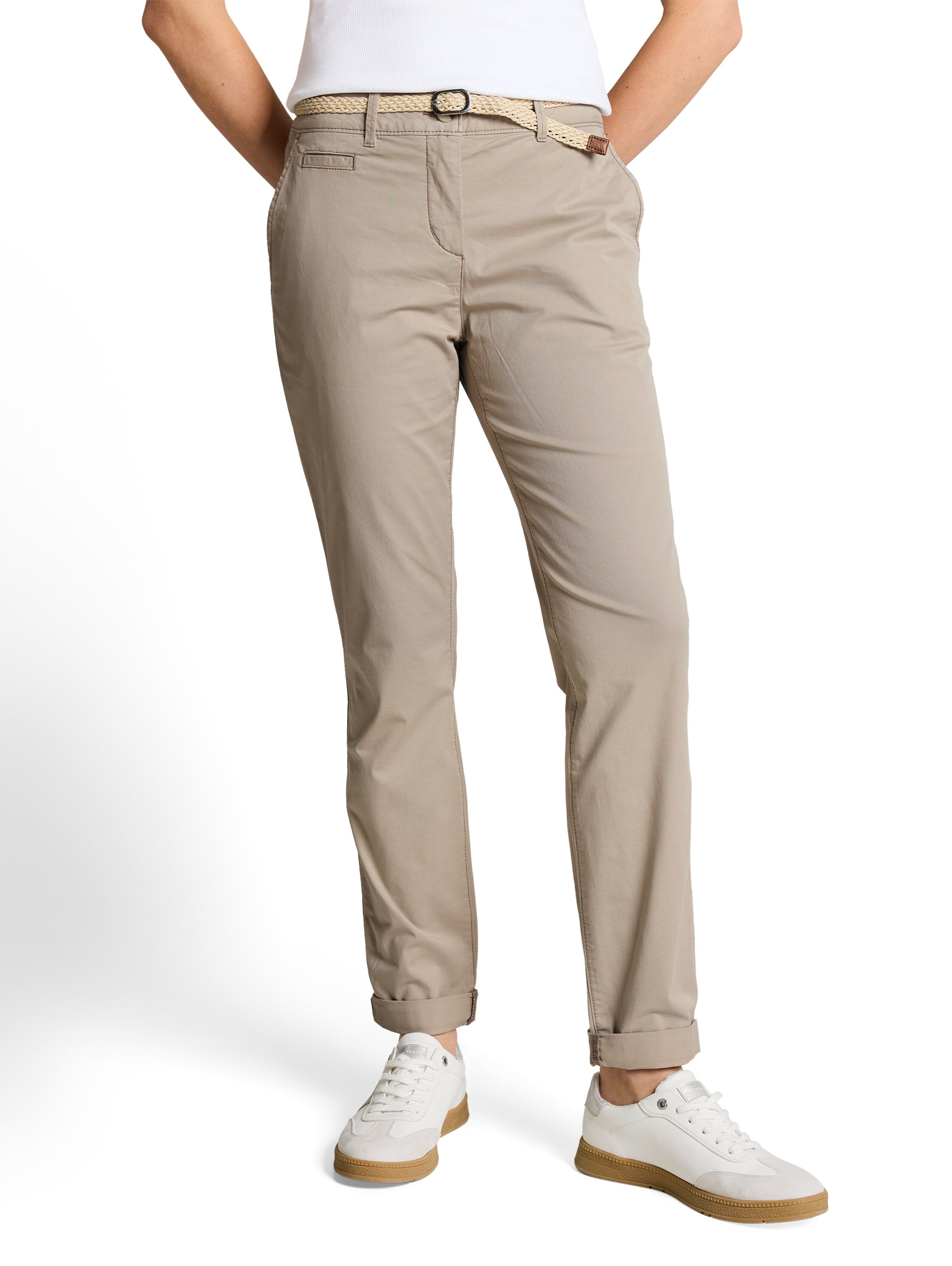 Tom Tailor Beige Slim-Fit Chinos With Belt
