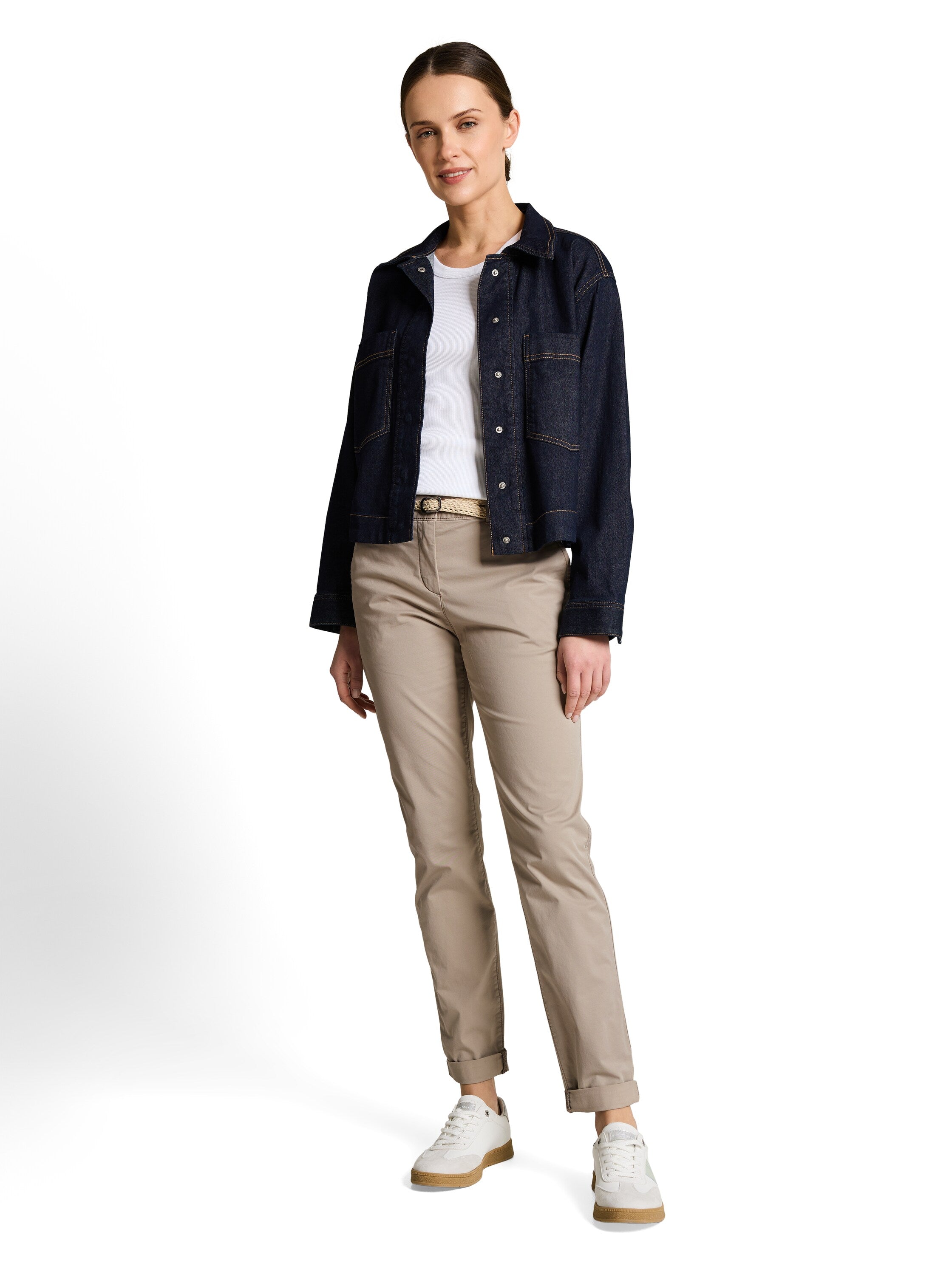 Tom Tailor Beige Slim-Fit Chinos With Belt
