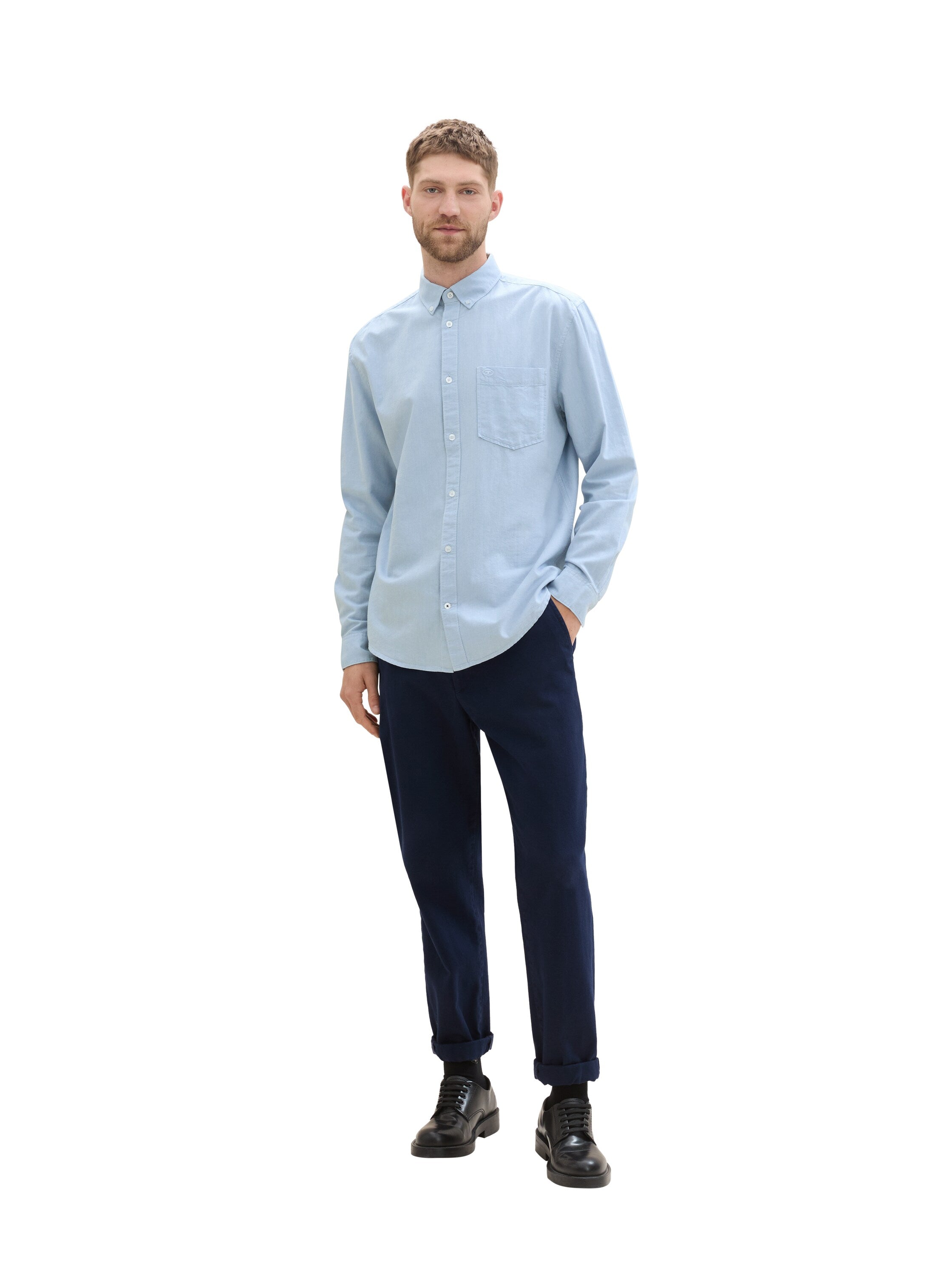 Tom Tailor Regular Fit Blue Shirt with Breast Pocket