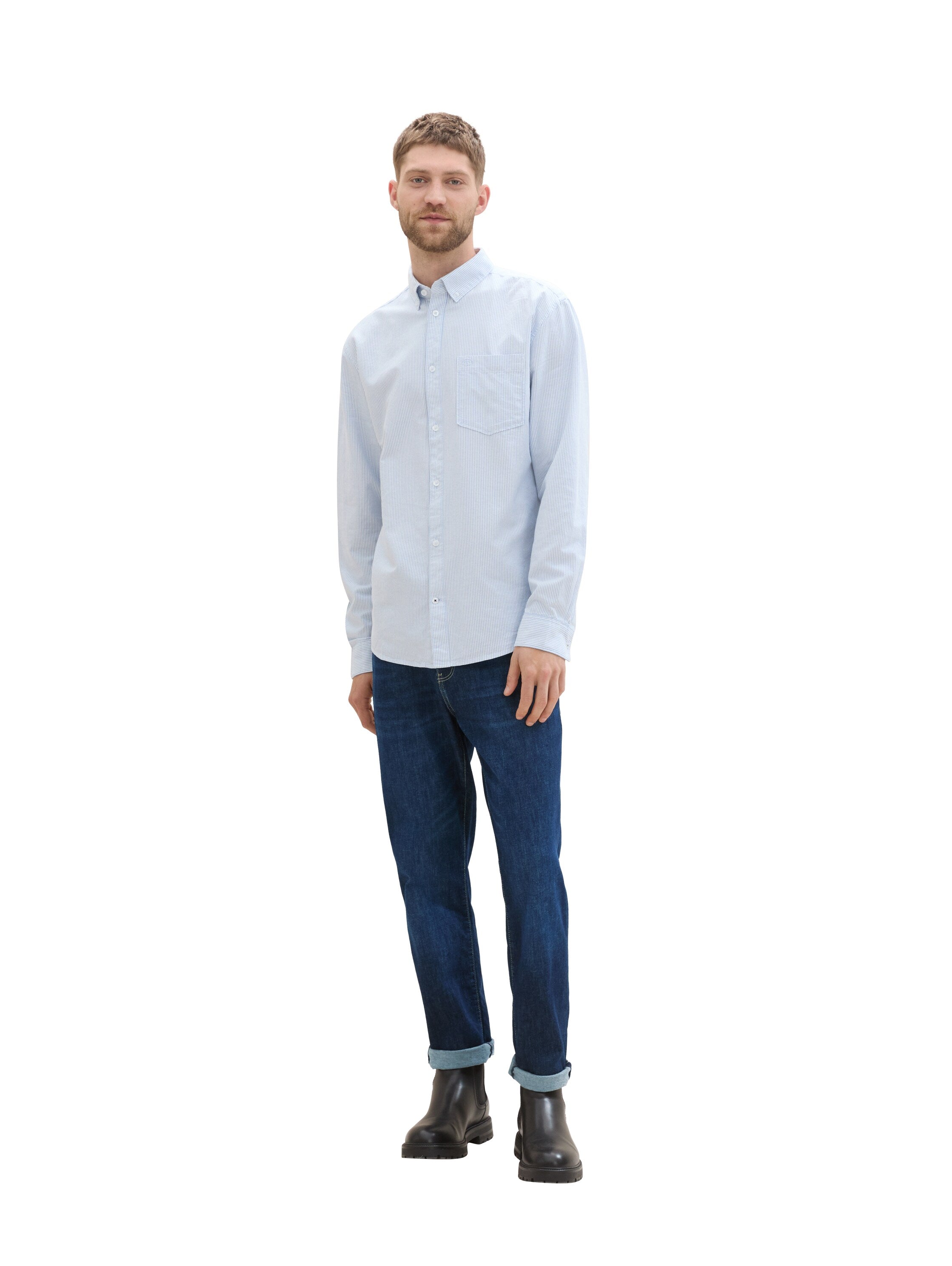 Tom Tailor Regular Fit Light Blue Shirt with Breast Pocket
