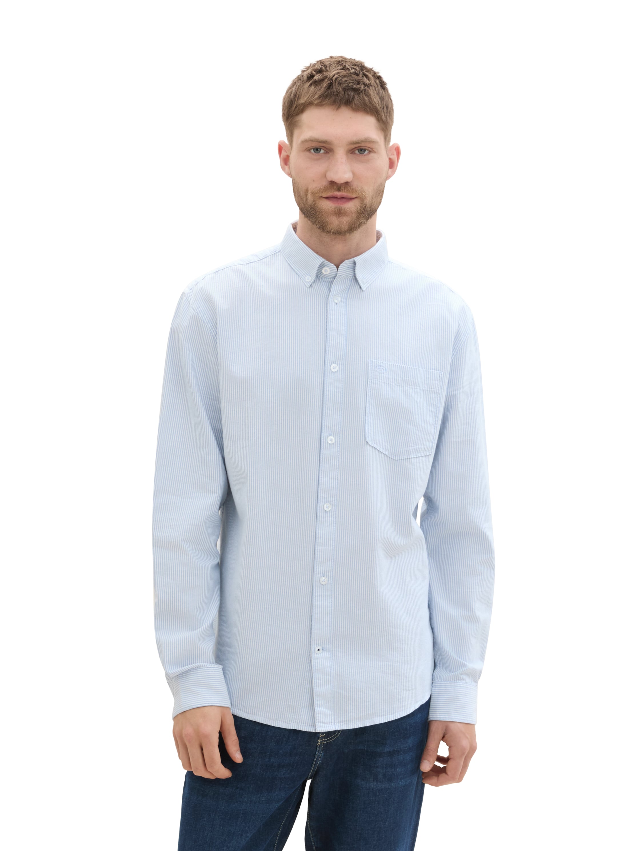 Tom Tailor Regular Fit Light Blue Shirt with Breast Pocket