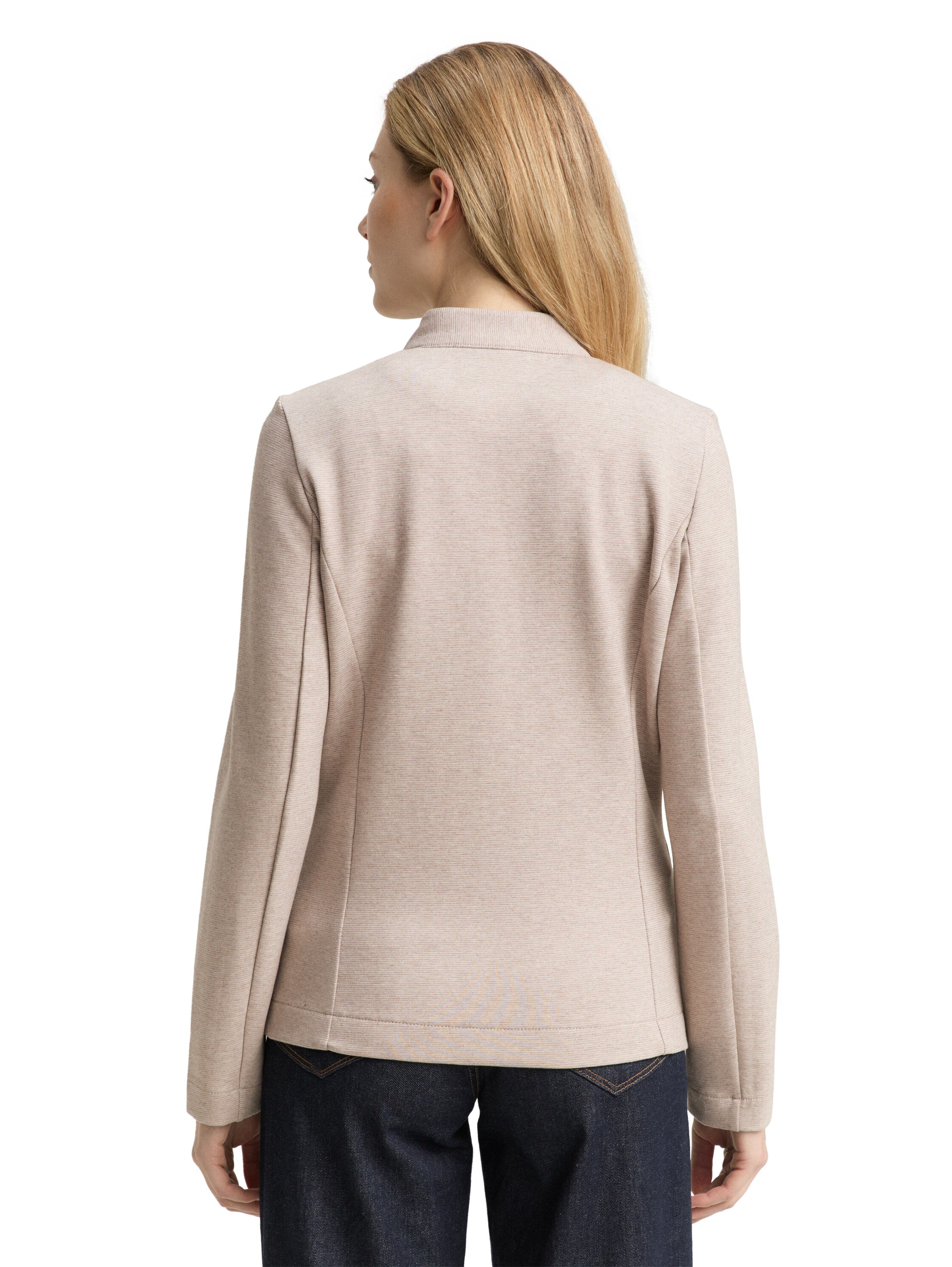 Tom Tailor Slim Fit Light Beige Blazer With Ottoman Texture
