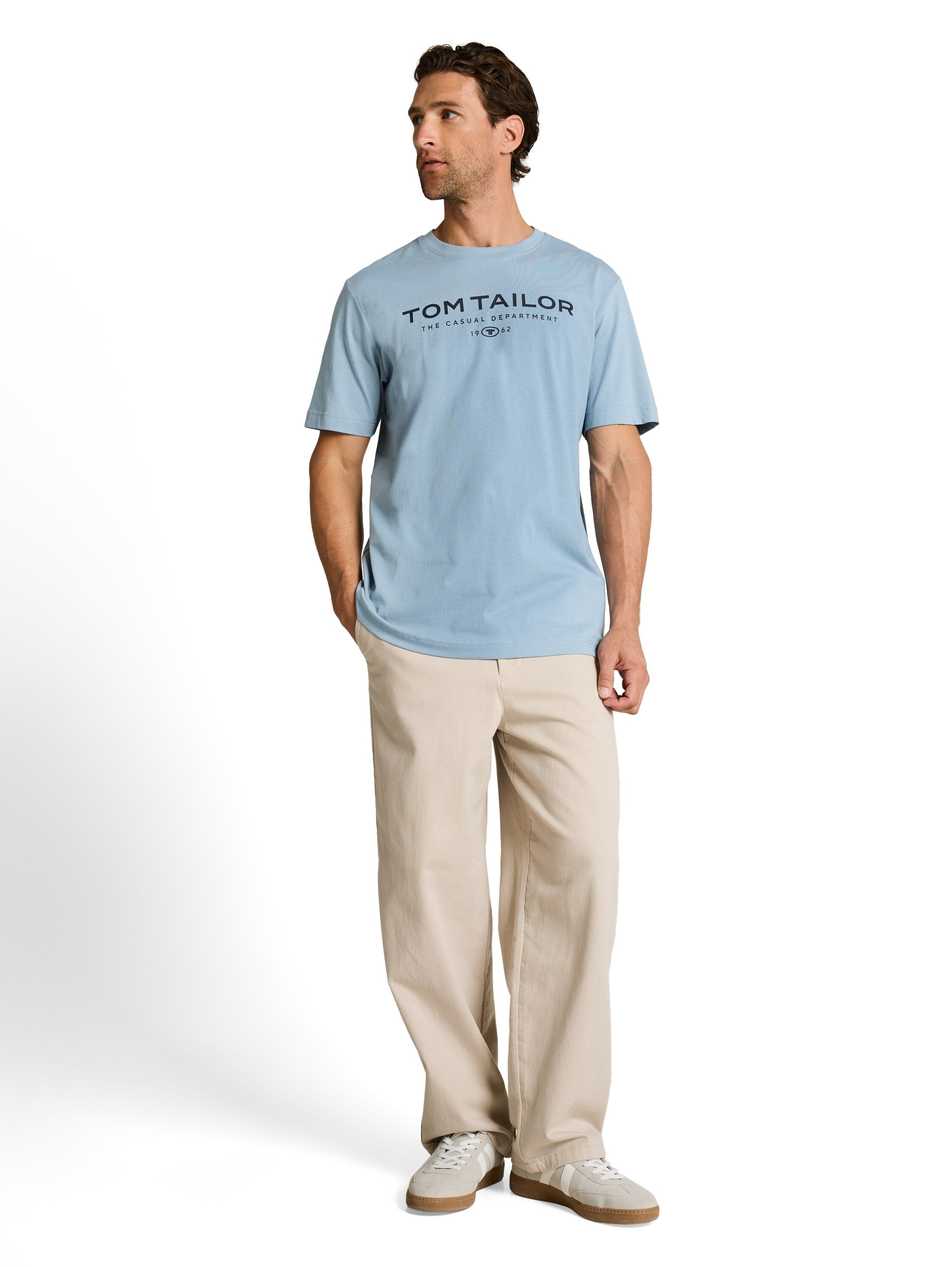 Tom Tailor Cotton Blue T-shirt with logo print