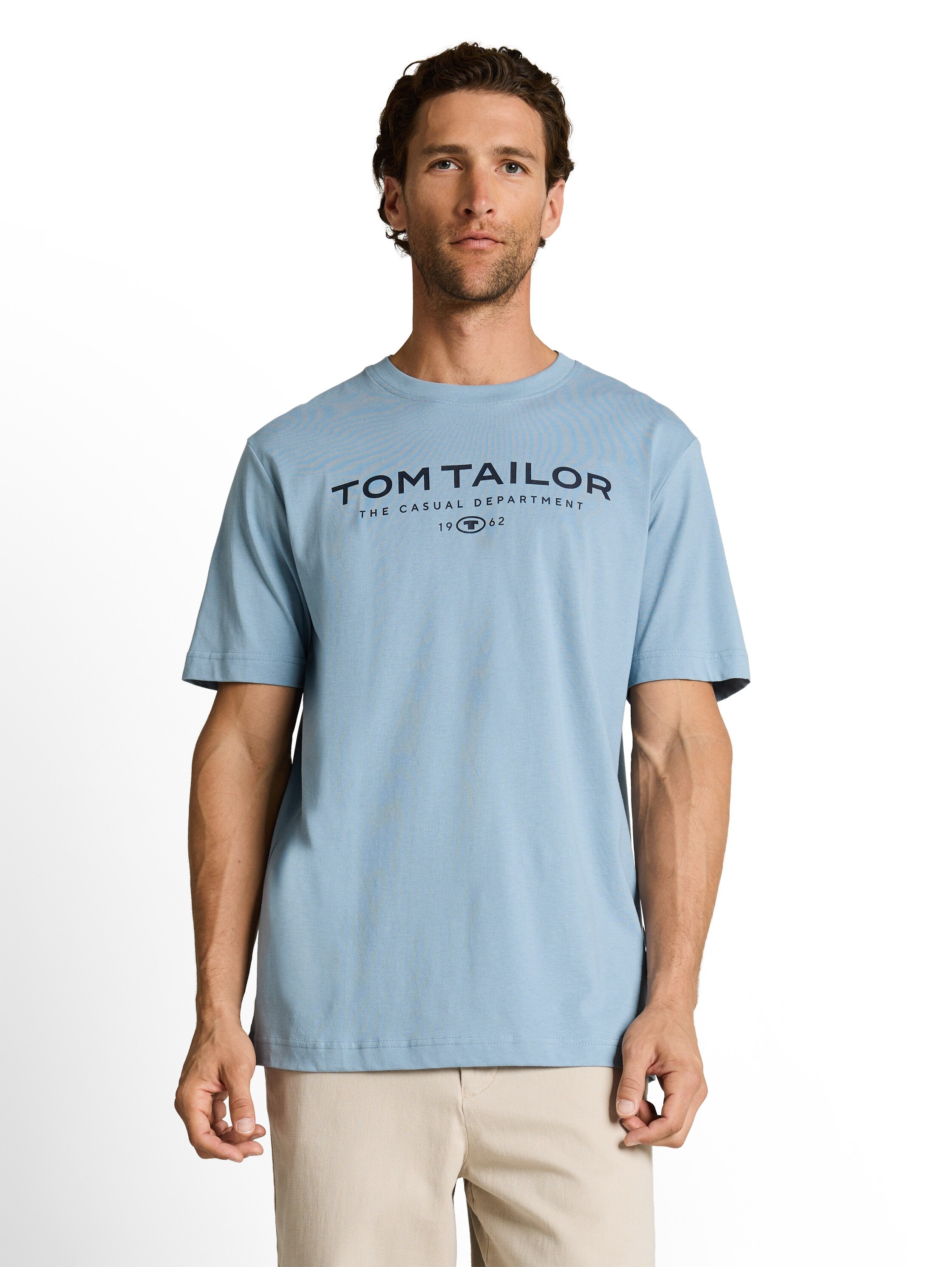Tom Tailor Cotton Blue T-shirt with logo print