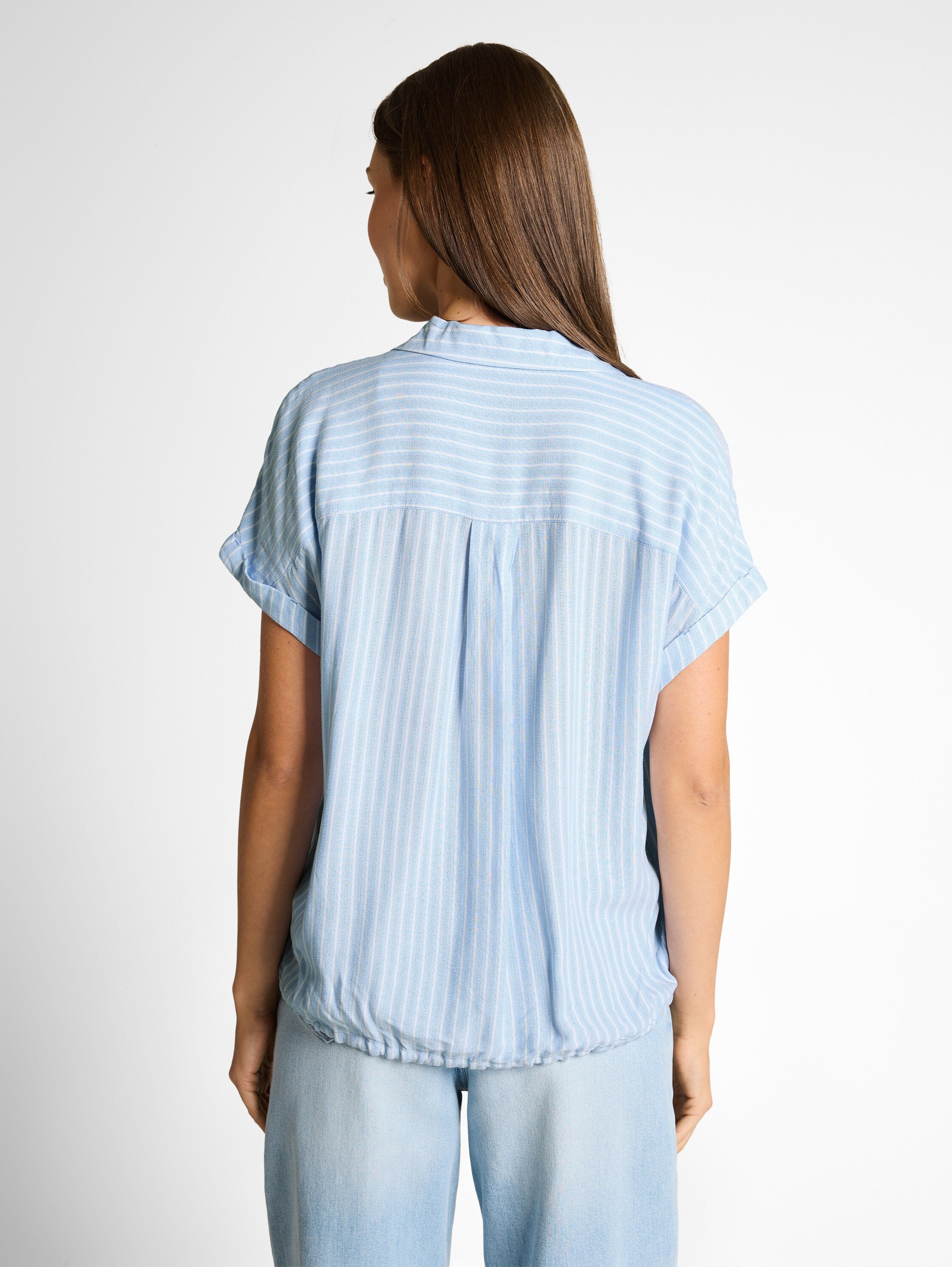 Tom Tailor Blue White Stripe Loose-Fit Blouse