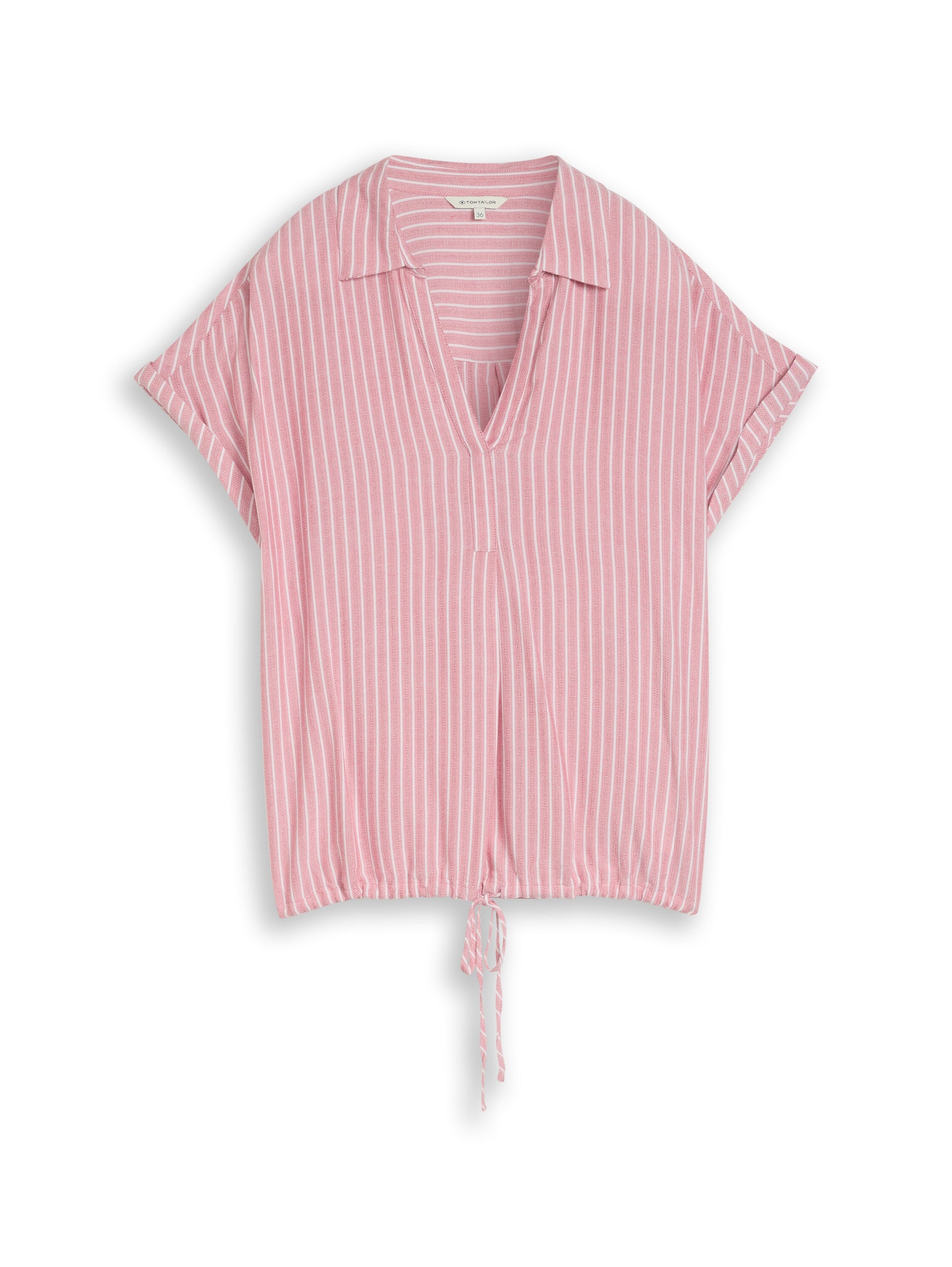 Tom Tailor Cozy Pink White Stripe Loose-Fit Blouse