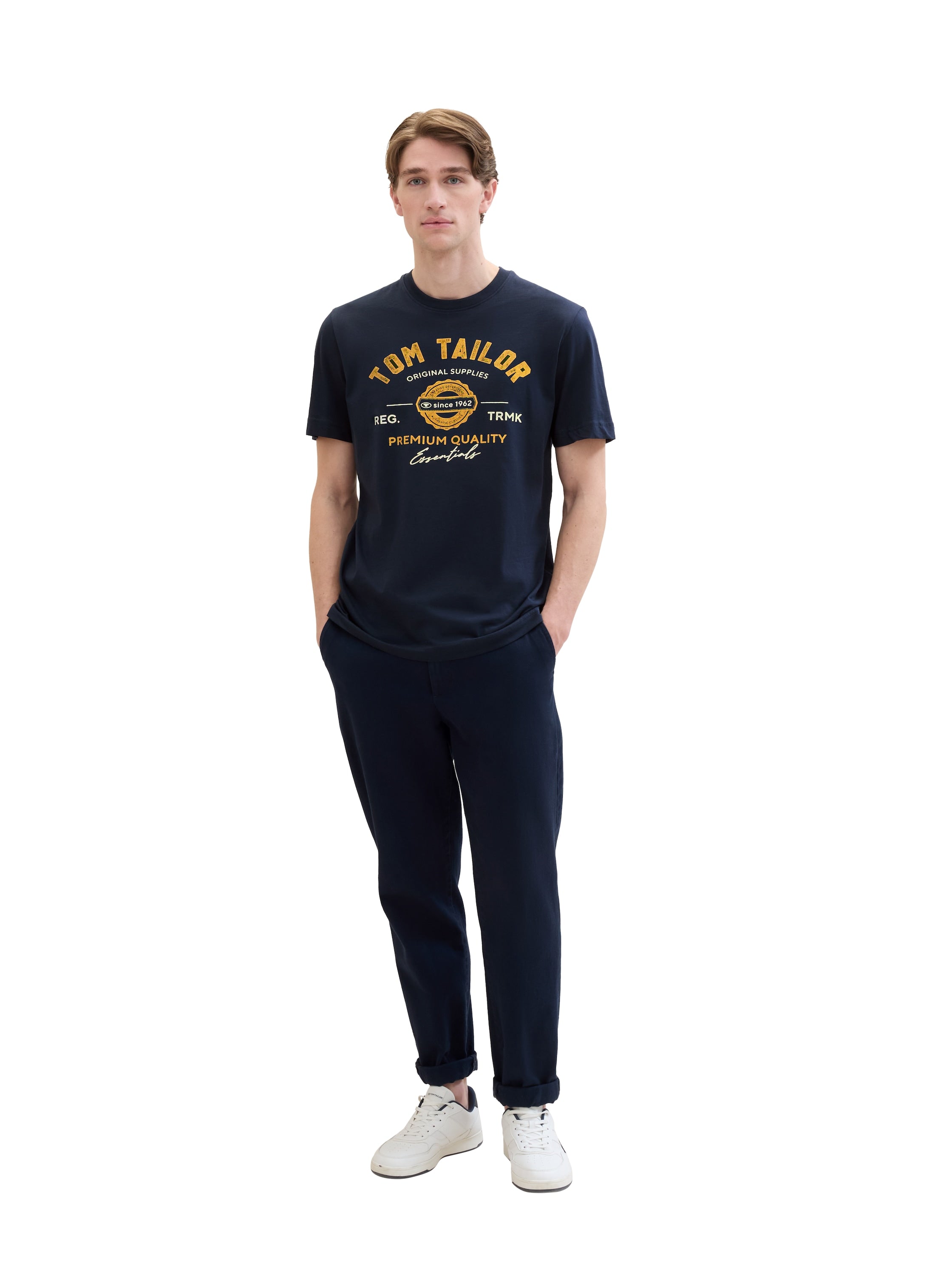 Tom Tailor Navy T-Shirt With Logo Print