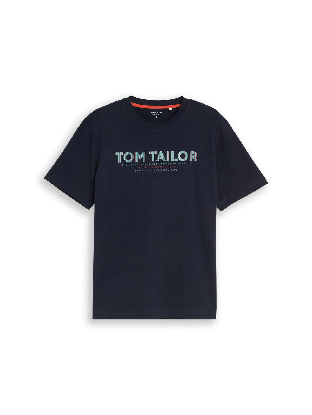 Tom Tailor Sky Captain Blue Short Sleeved T-Shirt With Front Design