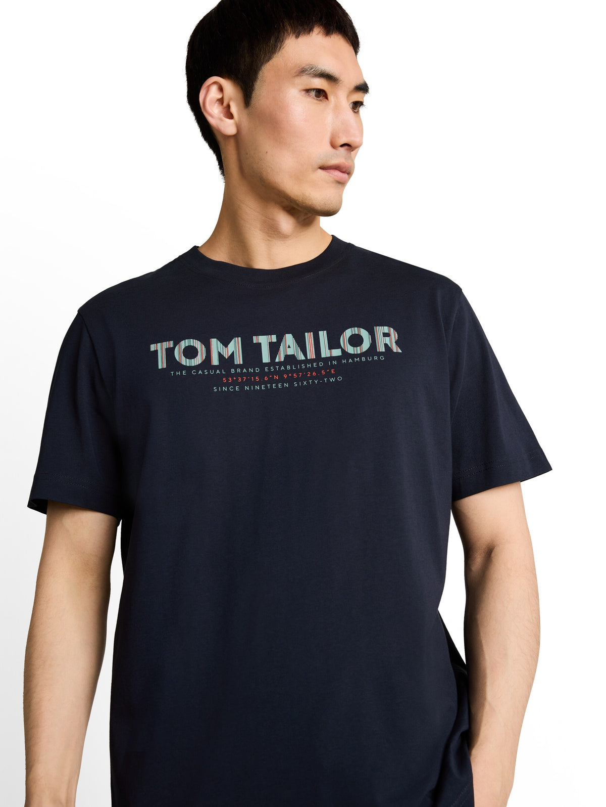 Tom Tailor Sky Captain Blue Short Sleeved T-Shirt With Front Design