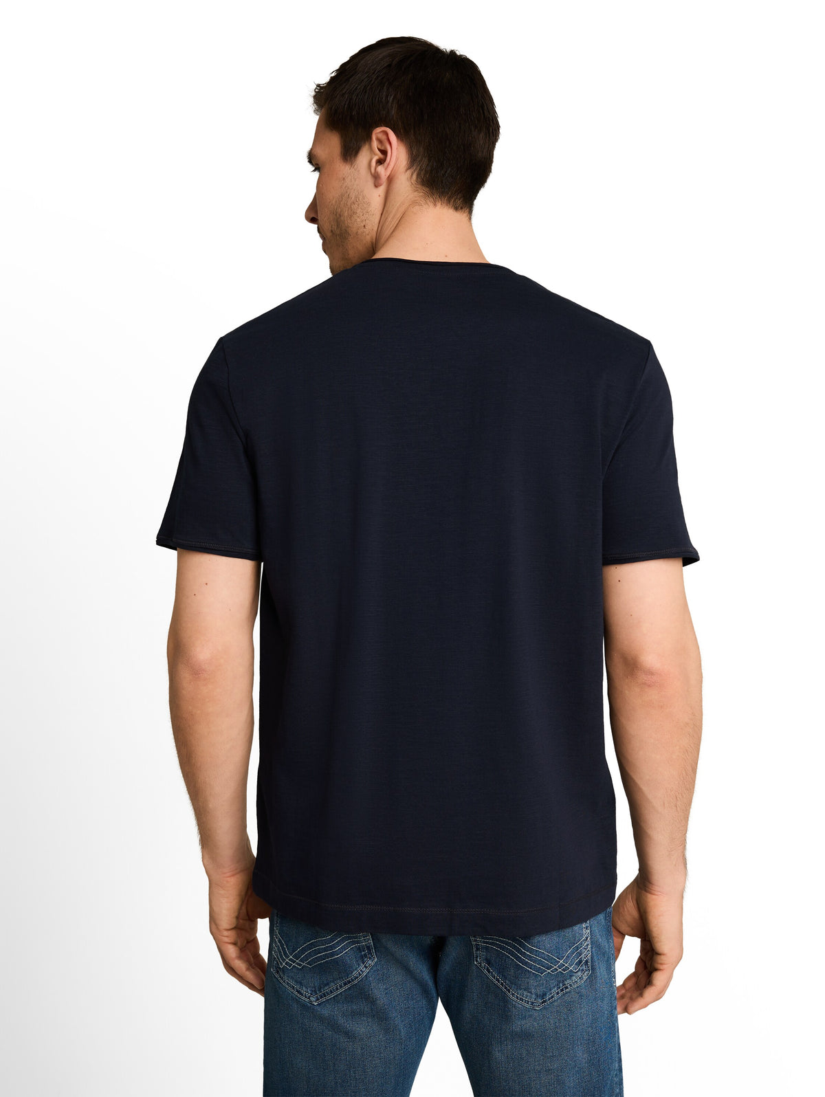 Tom Tailor Sky Captain Blue T-shirt with V-Neck With logo Print on The Hem