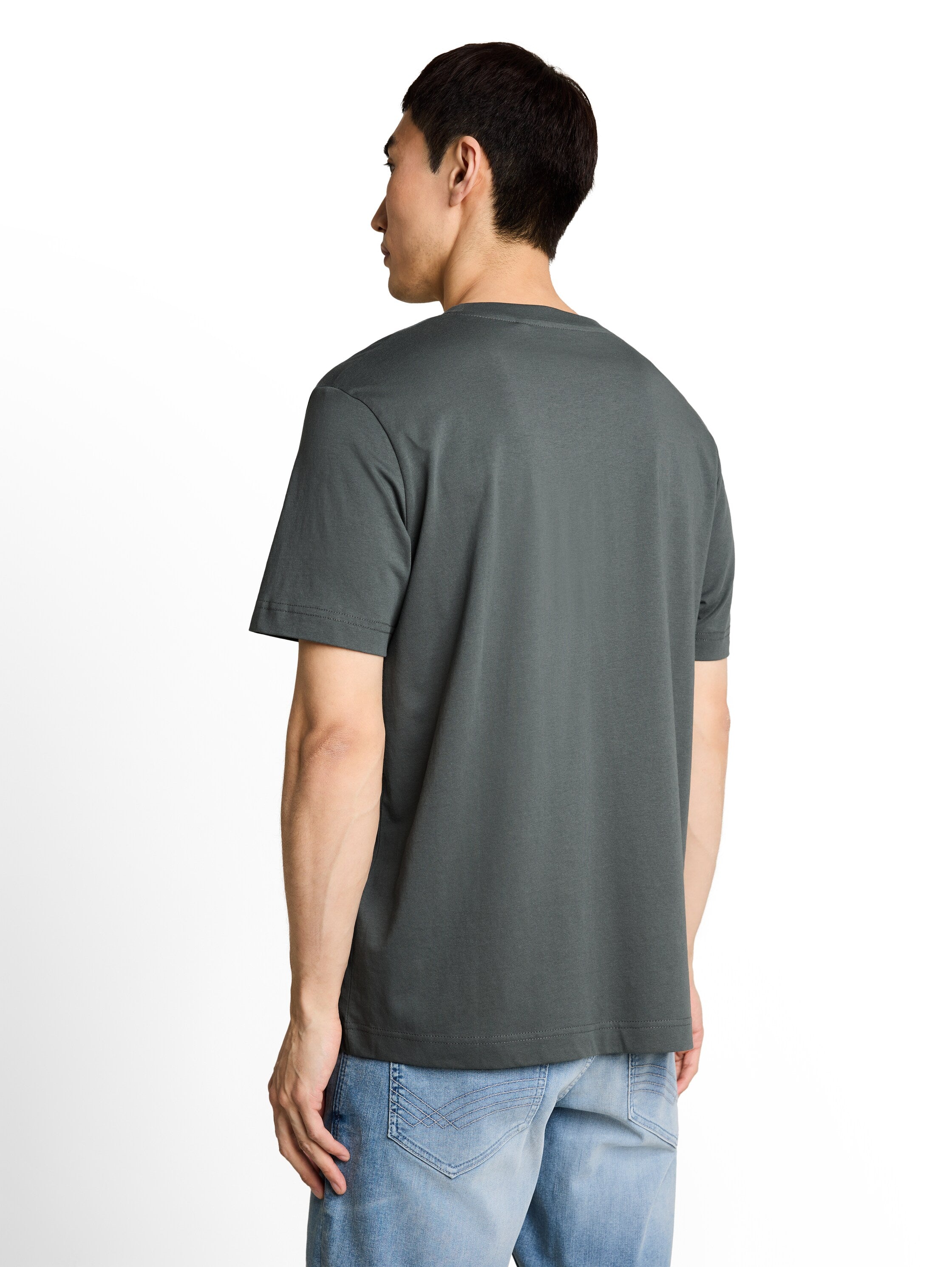 Tom Tailor Darkest Olive Short Sleeved T-Shirt With Front Design