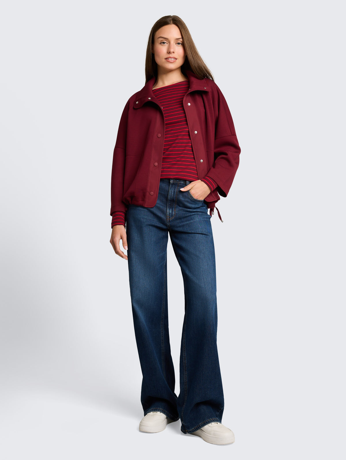 Tom Tailor Purple Boxy-Fit Scuba Sweatshirt With Pockets
