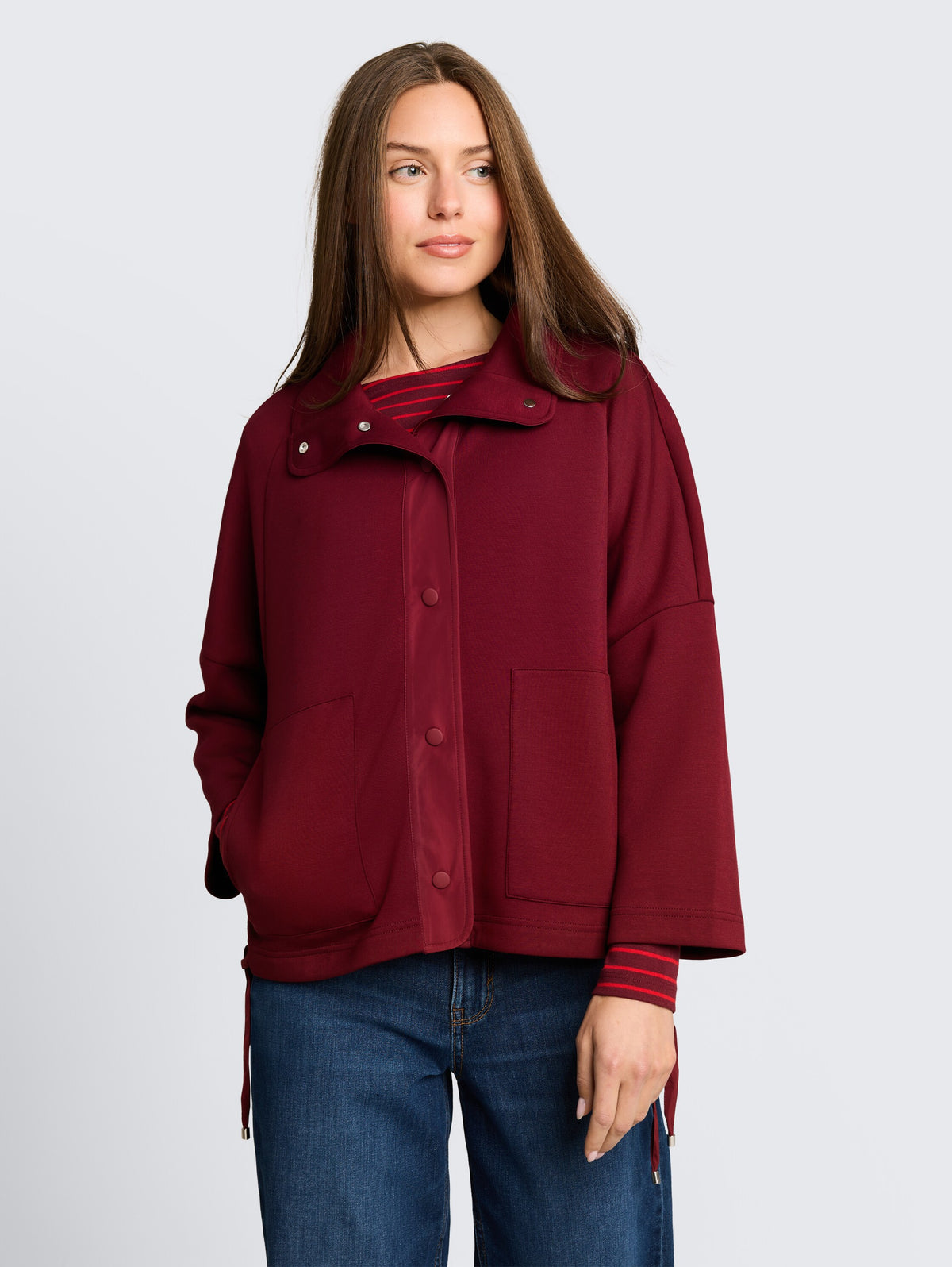 Tom Tailor Purple Boxy-Fit Scuba Sweatshirt With Pockets