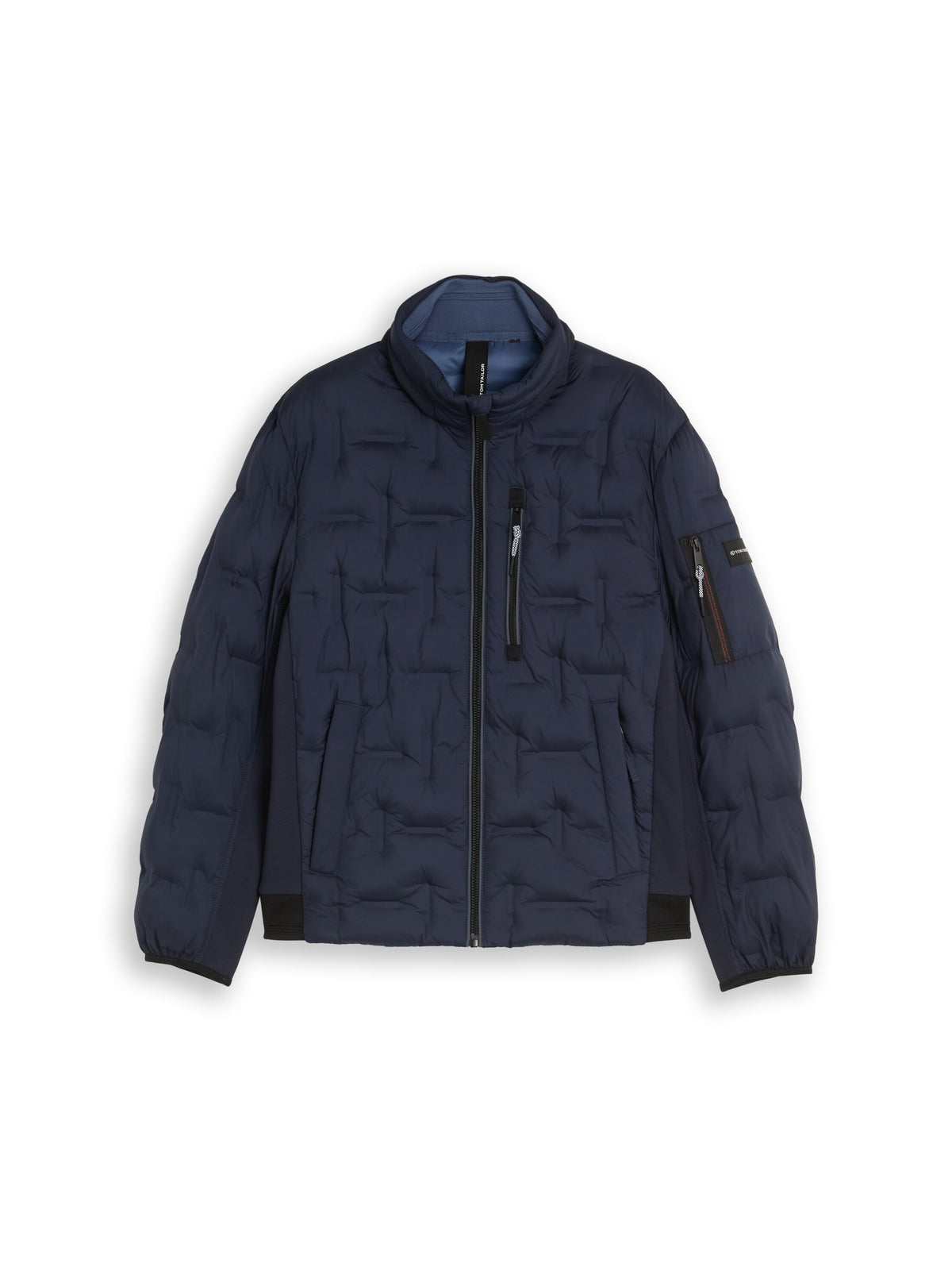 Tom Tailor Sky Captain Blue Water-Repellent Jacket With Stow-Away Hood