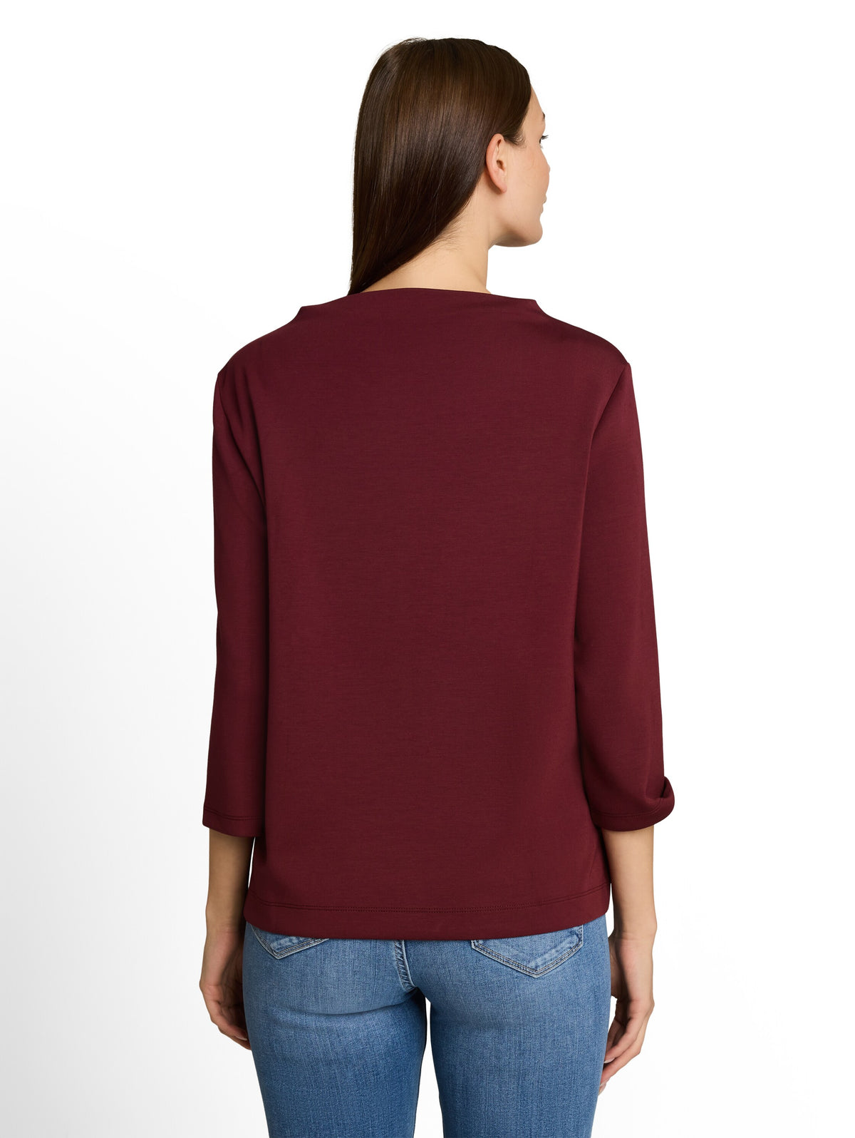 Tom Tailor Purple Scuba Long-Sleeved Top With A 2-in-1 Look Sweater