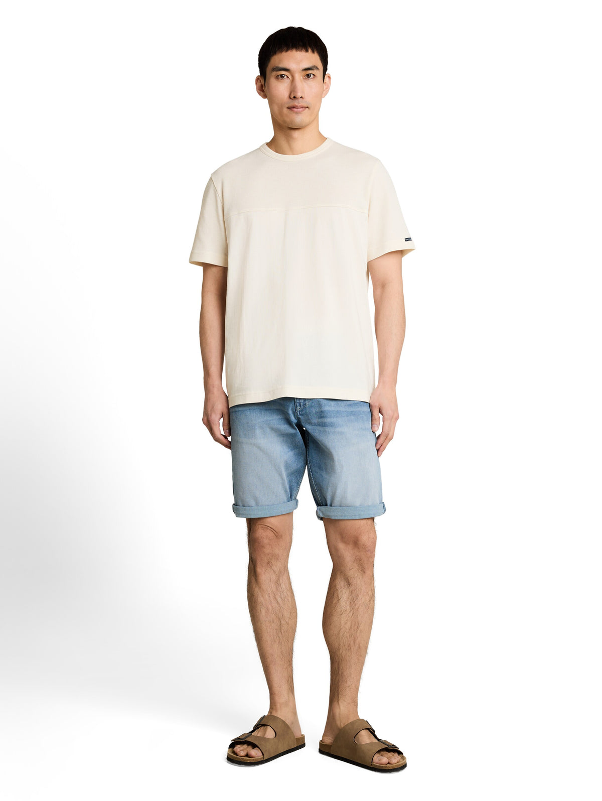 Tom Tailor Light Beige Cotton Short Sleeved T-Shirt
