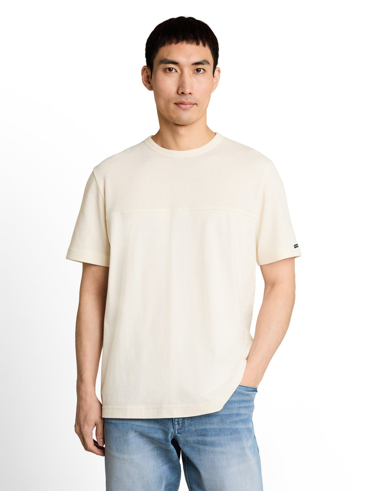 Tom Tailor Light Beige Cotton Short Sleeved T-Shirt