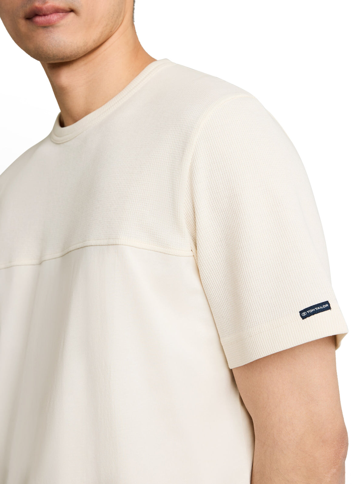 Tom Tailor Light Beige Cotton Short Sleeved T-Shirt