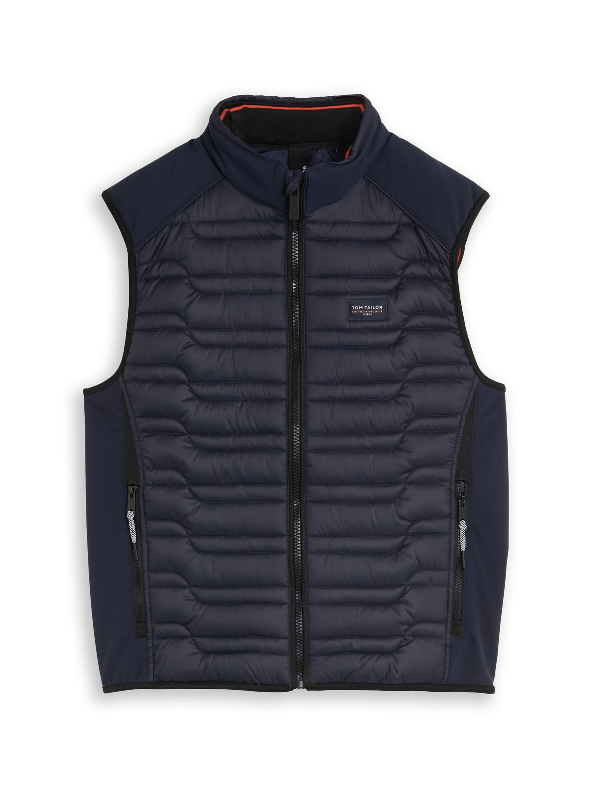 Tom Tailor Navy Casual Vest with Stand-Up Collar