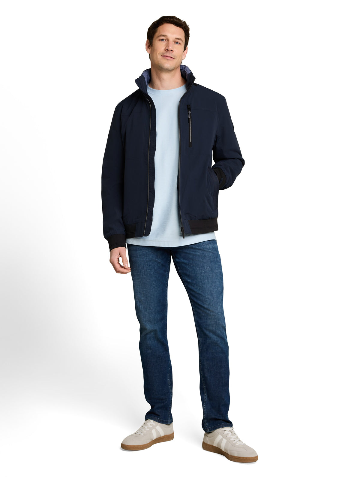 Tom Tailor Sky Captain Blue Blouson Jacket with Stow-Away Hood