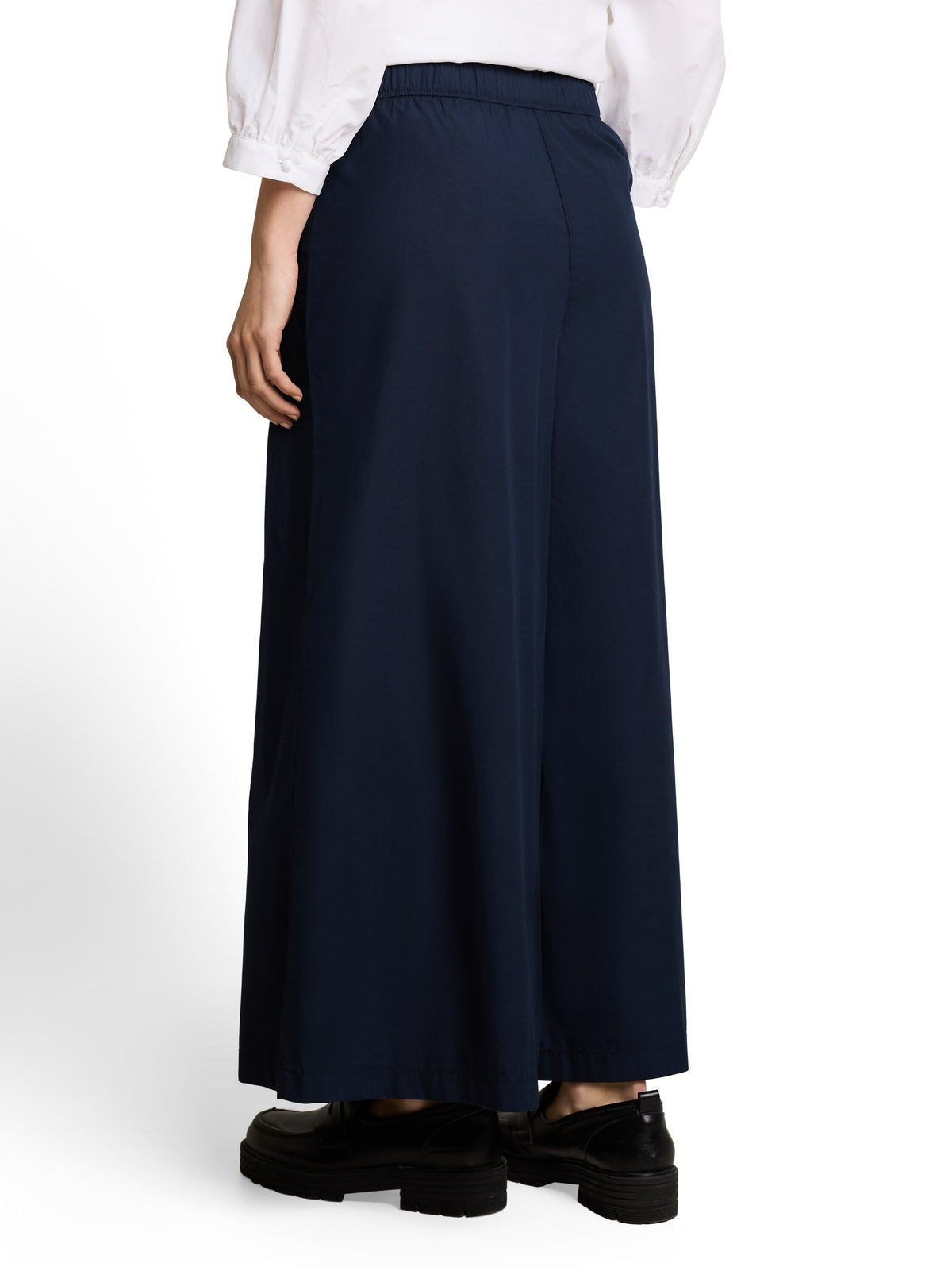 Tom Tailor Sky Captain Blue Cropped Wide-Leg Trousers