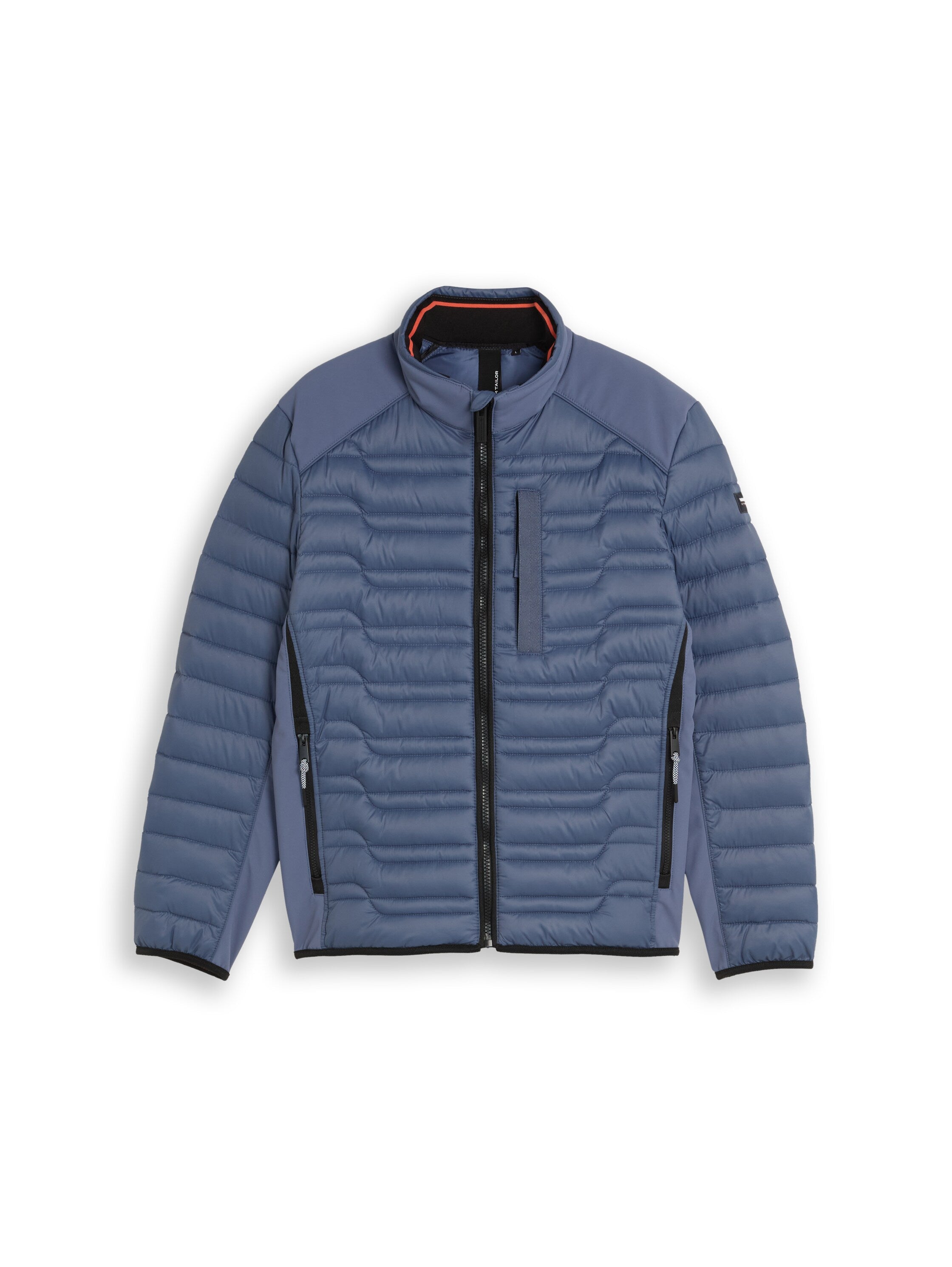 Tom Tailor Indigo Blue Water-Repellent Jacket With Stand-Up Collar &Zip Pockets