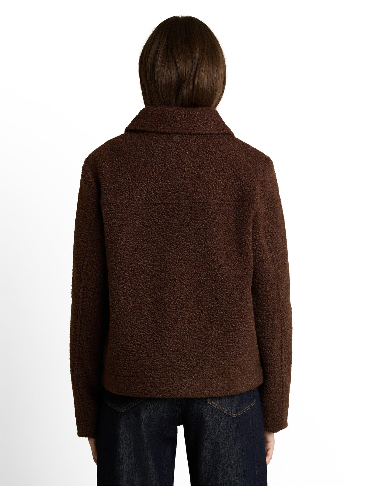 Tom Tailor Brown Bouclé Jacket With Side Pockets