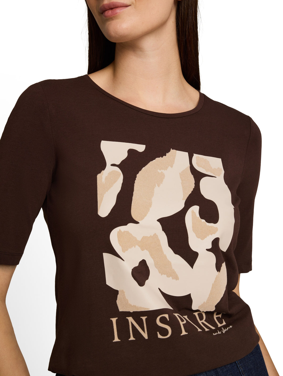 Tom Tailor Brown Slim-fit T-shirt With Print