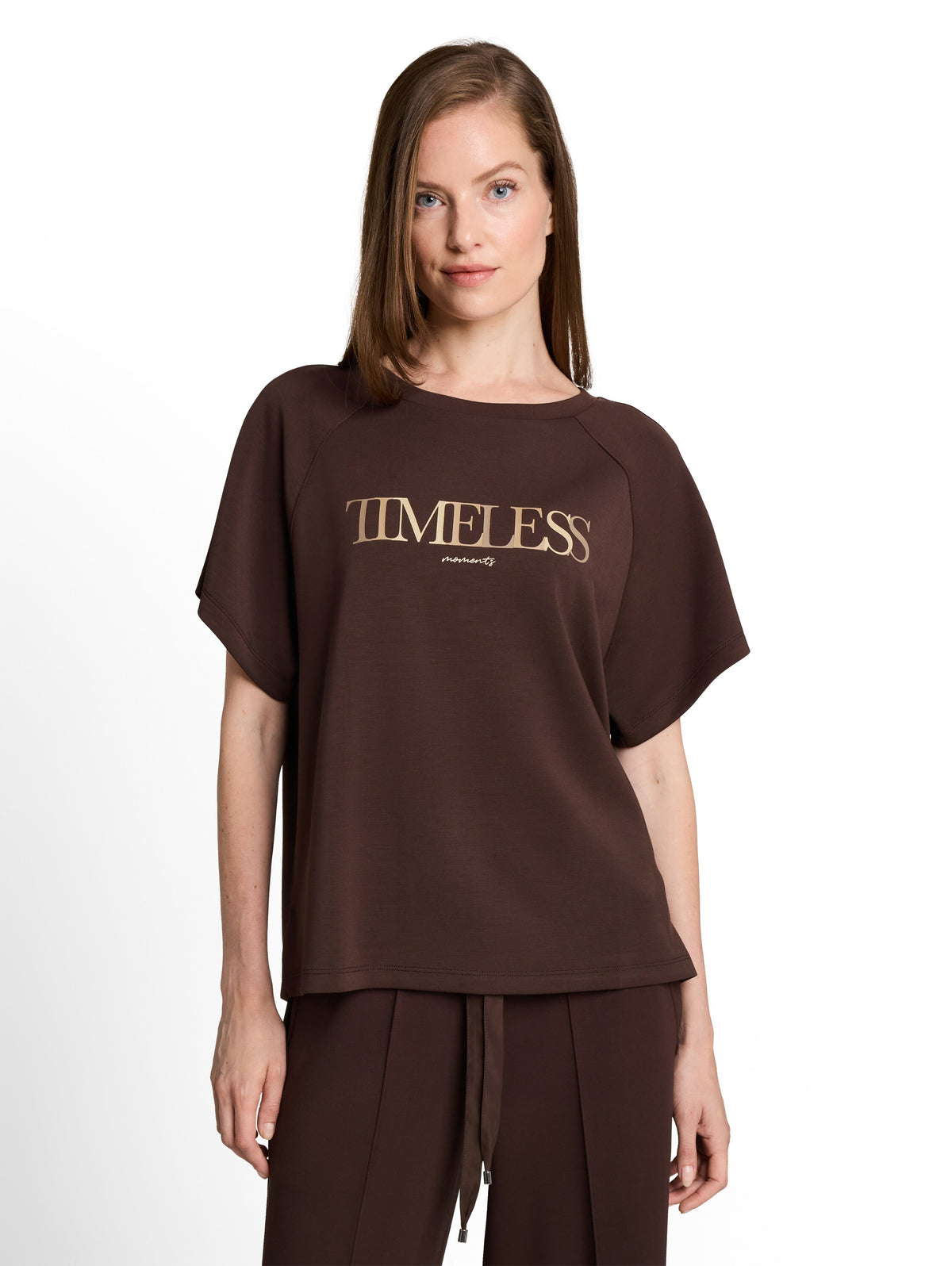Tom Tailor Brown Scuba T-shirt With Lettering