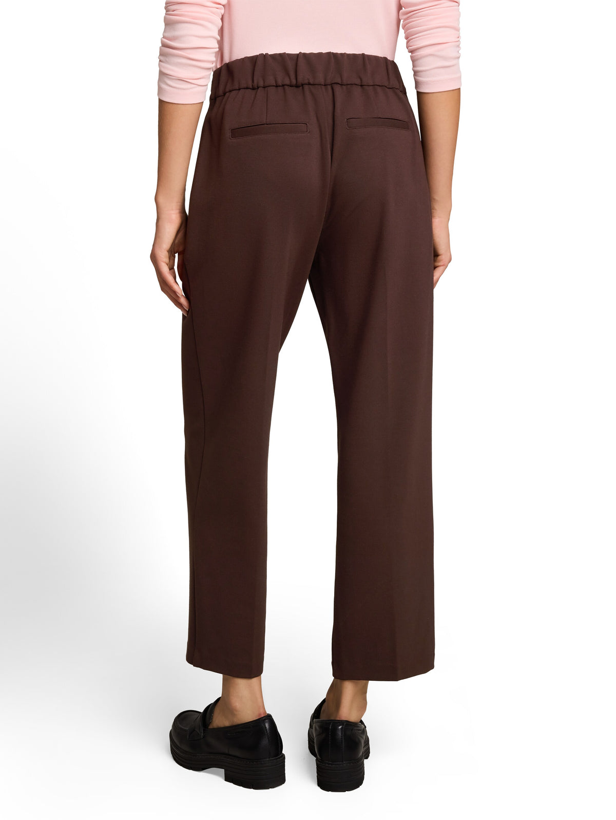 Tom Tailor Purple Cropped Straight-Leg Trousers With A Belt