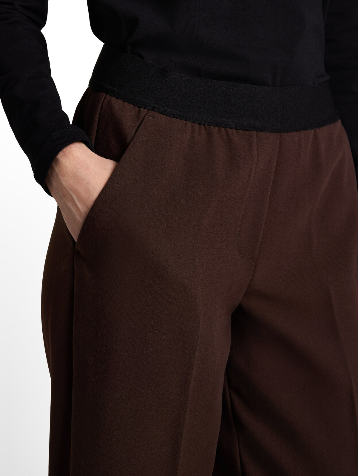 Tom Tailor Brown Straight Trousers With A Crease