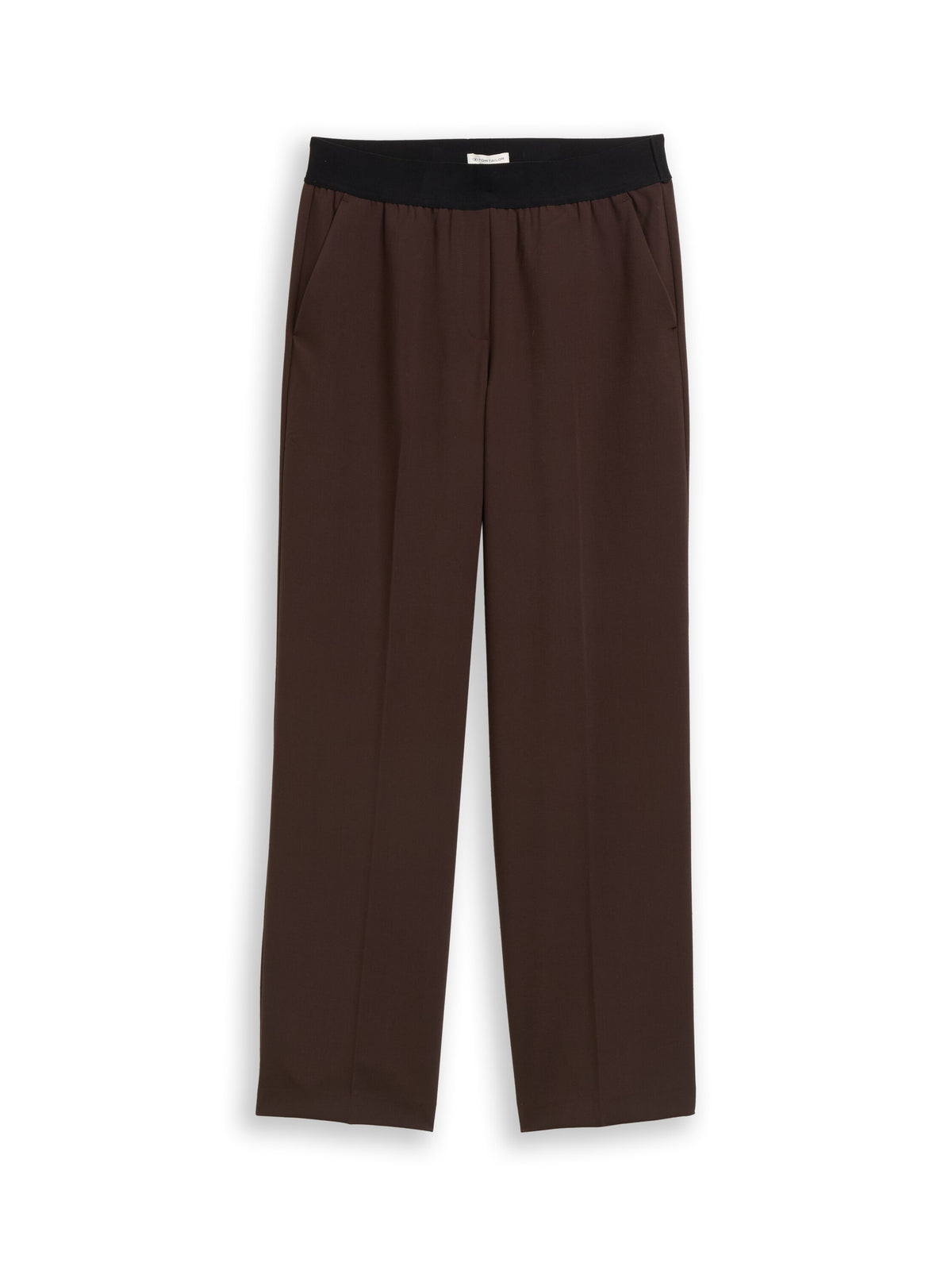Tom Tailor Brown Straight Trousers With A Crease
