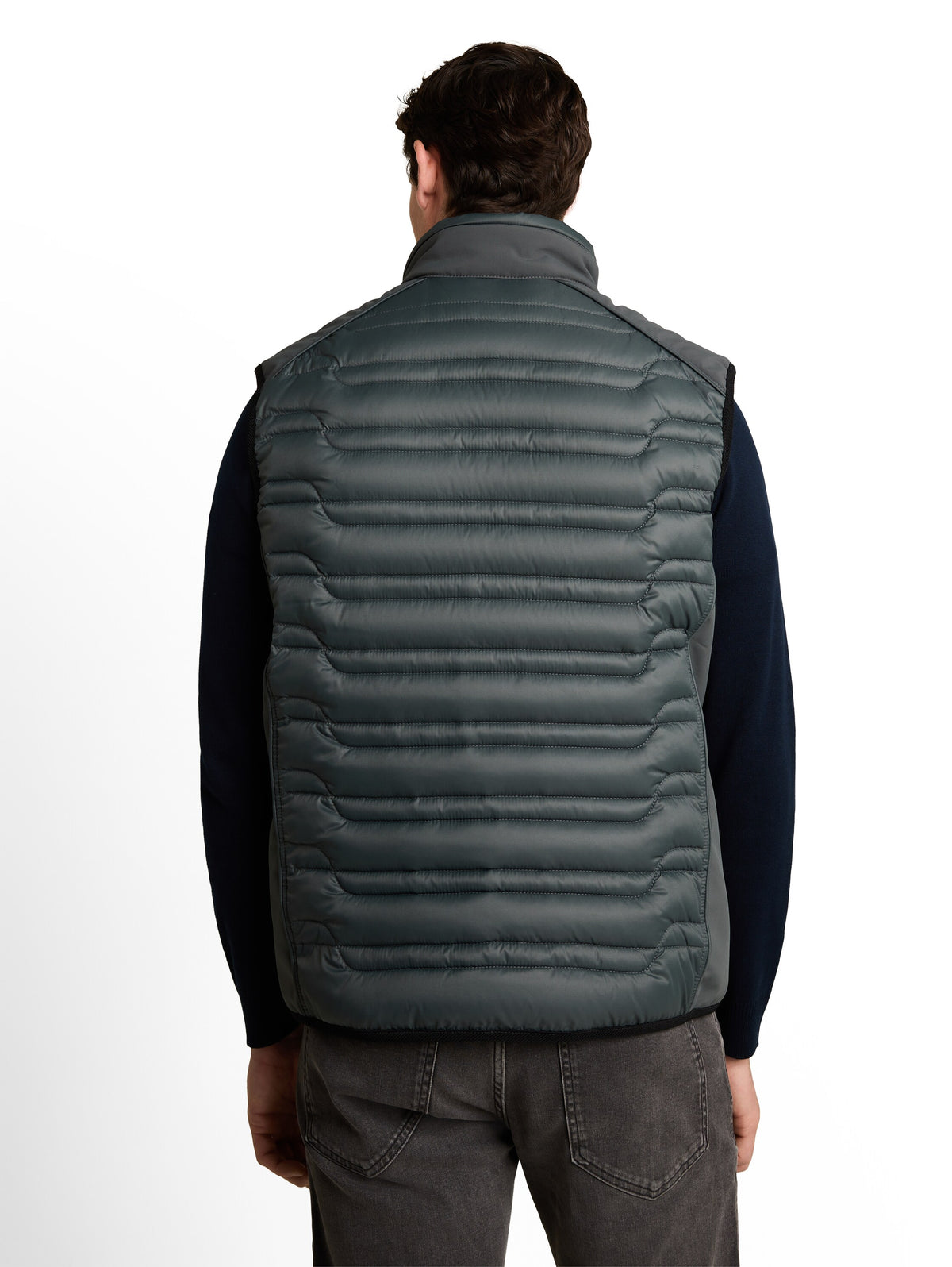 Tom Tailor Darkest Olive Casual Vest with Stand Up Collar