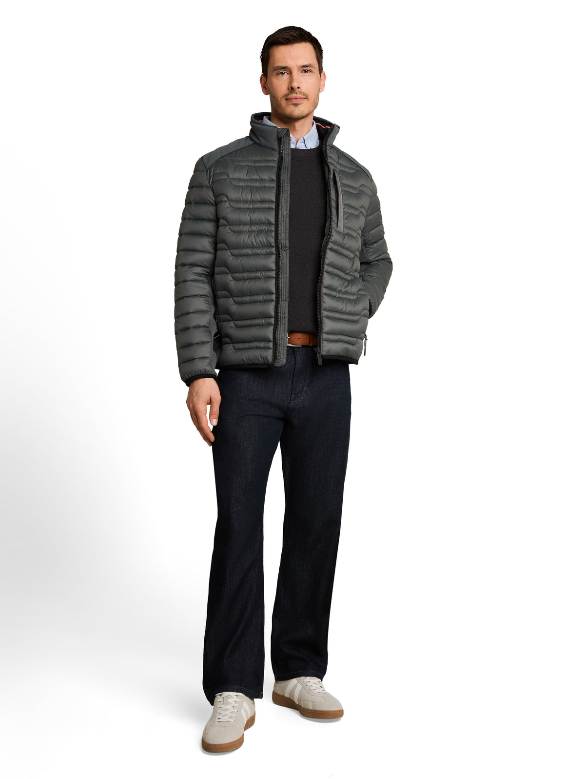 Tom Tailor Darkest Olive Water-Repellent Jacket With Stand-Up Collar & Zip Pockets