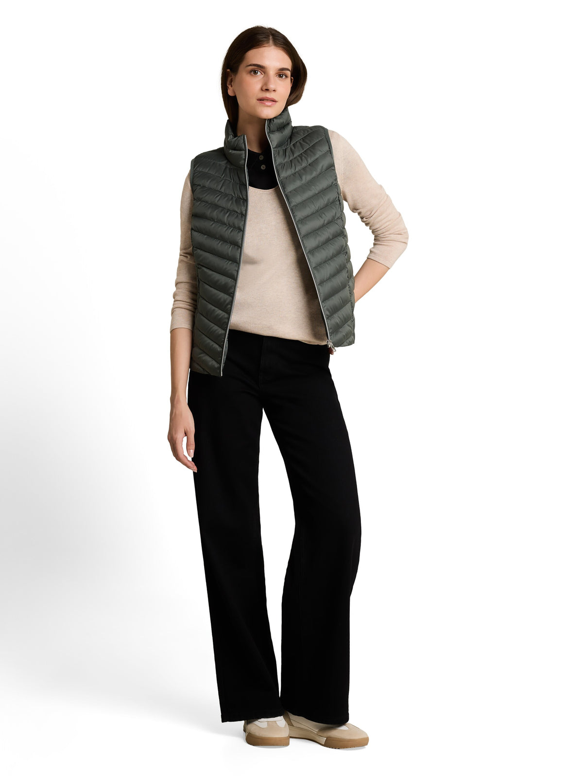 Tom Tailor Darkest Olive Vest Optimal Fit and High Wearing Comfort