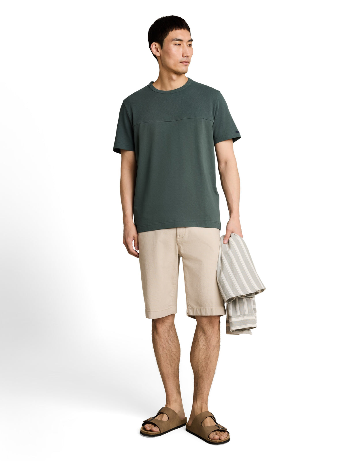 Tom Tailor Darkish Olive Cotton Short Sleeved T-Shirt