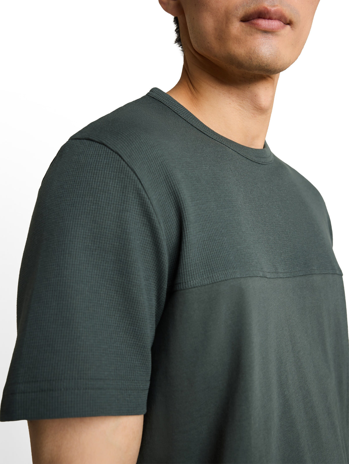 Tom Tailor Darkish Olive Cotton Short Sleeved T-Shirt