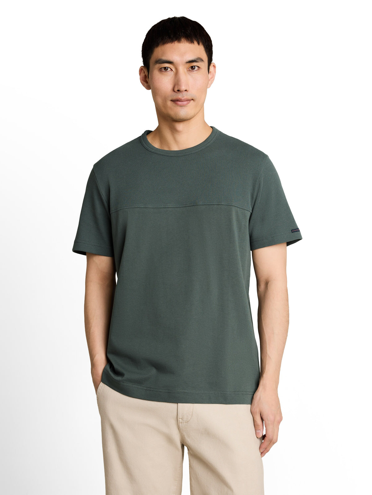 Tom Tailor Darkish Olive Cotton Short Sleeved T-Shirt