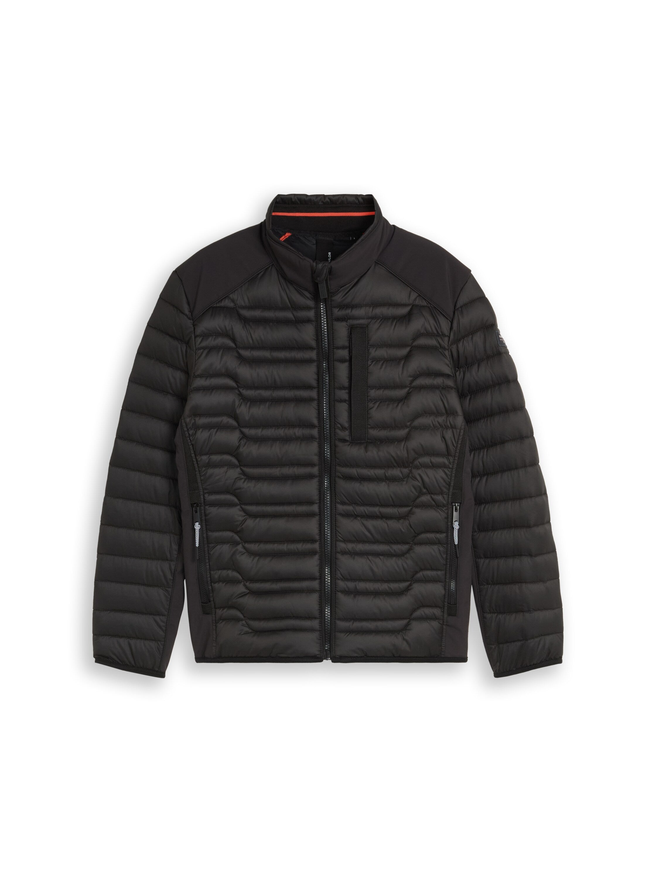 Tom Tailor Black Water-Repellent Jacket With Stand-Up Collar & Zip Pockets