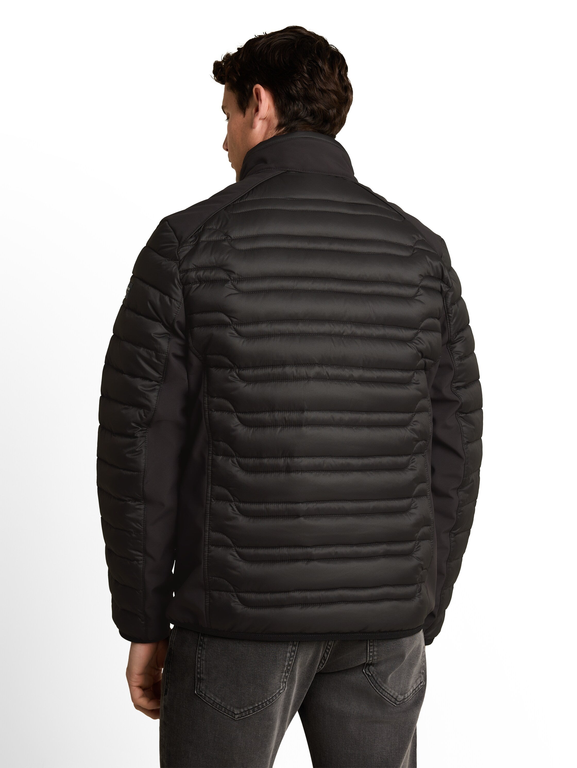 Tom Tailor Black Water-Repellent Jacket With Stand-Up Collar & Zip Pockets